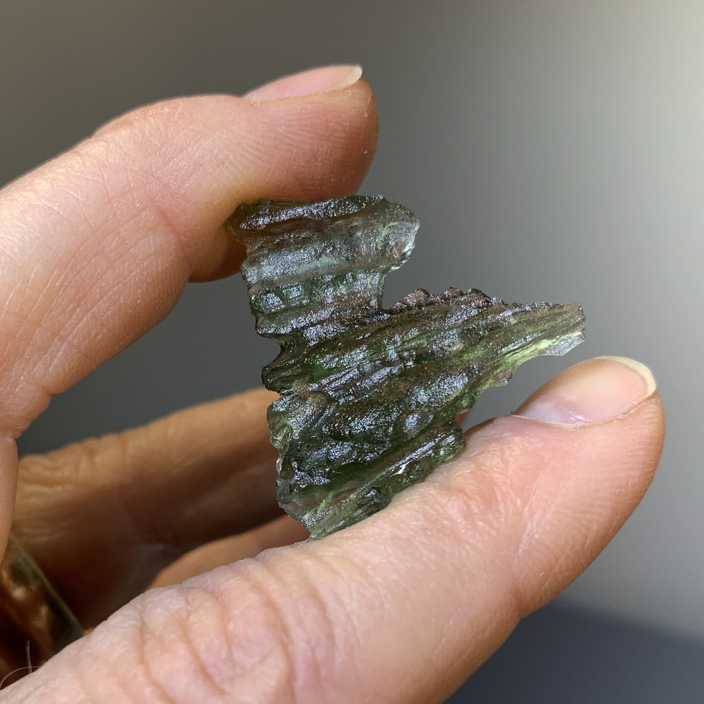 Moldavite (rough) Besednice 'dragon-wing' (2.6gr) - Image 2