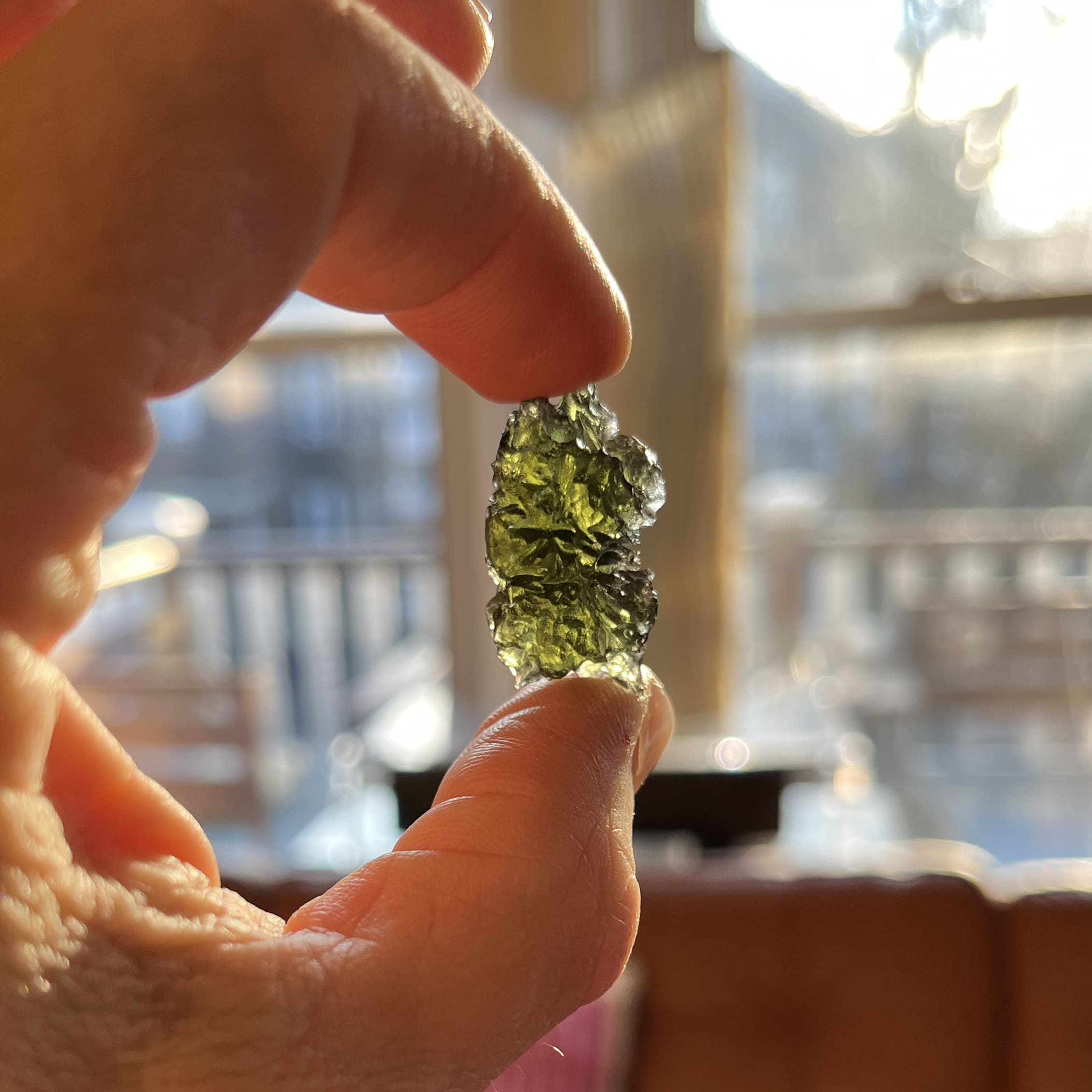 Moldavite (rough) Besednice 'Owl' (5.57gr) healing crystal