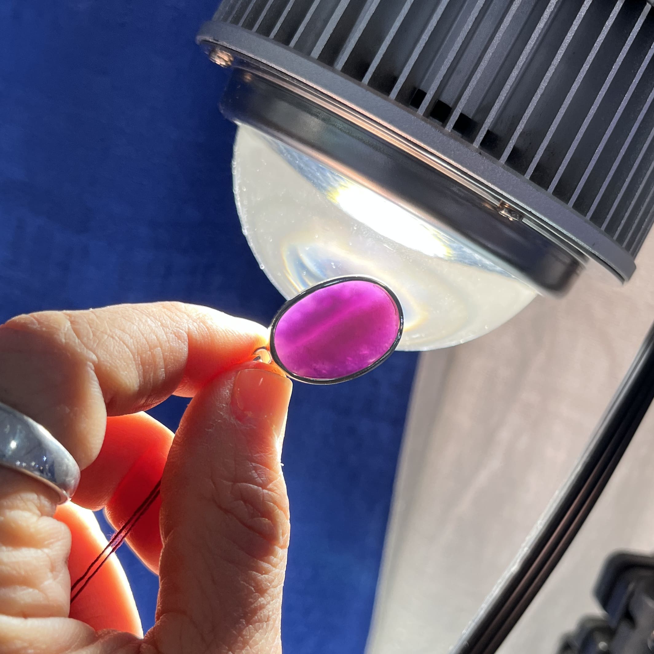 Sugilite pendant for necklace (gel) 'pink oval' healing crystal