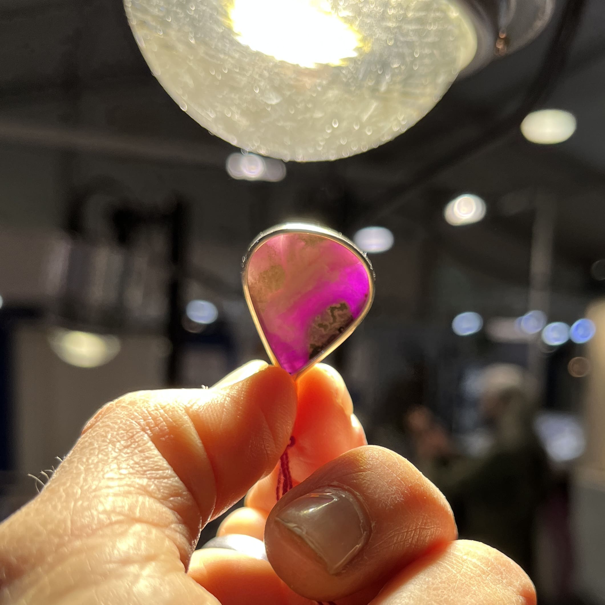 Sugilite pendant for necklace (gel) 'wide drop' healing crystal