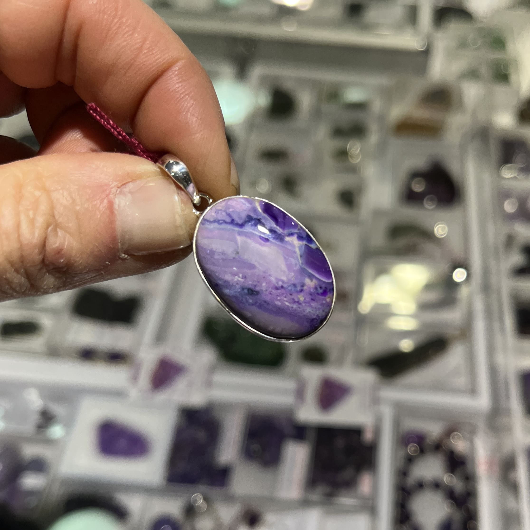 Sugilite pendant for necklace 'lavender fiesta' healing crystal