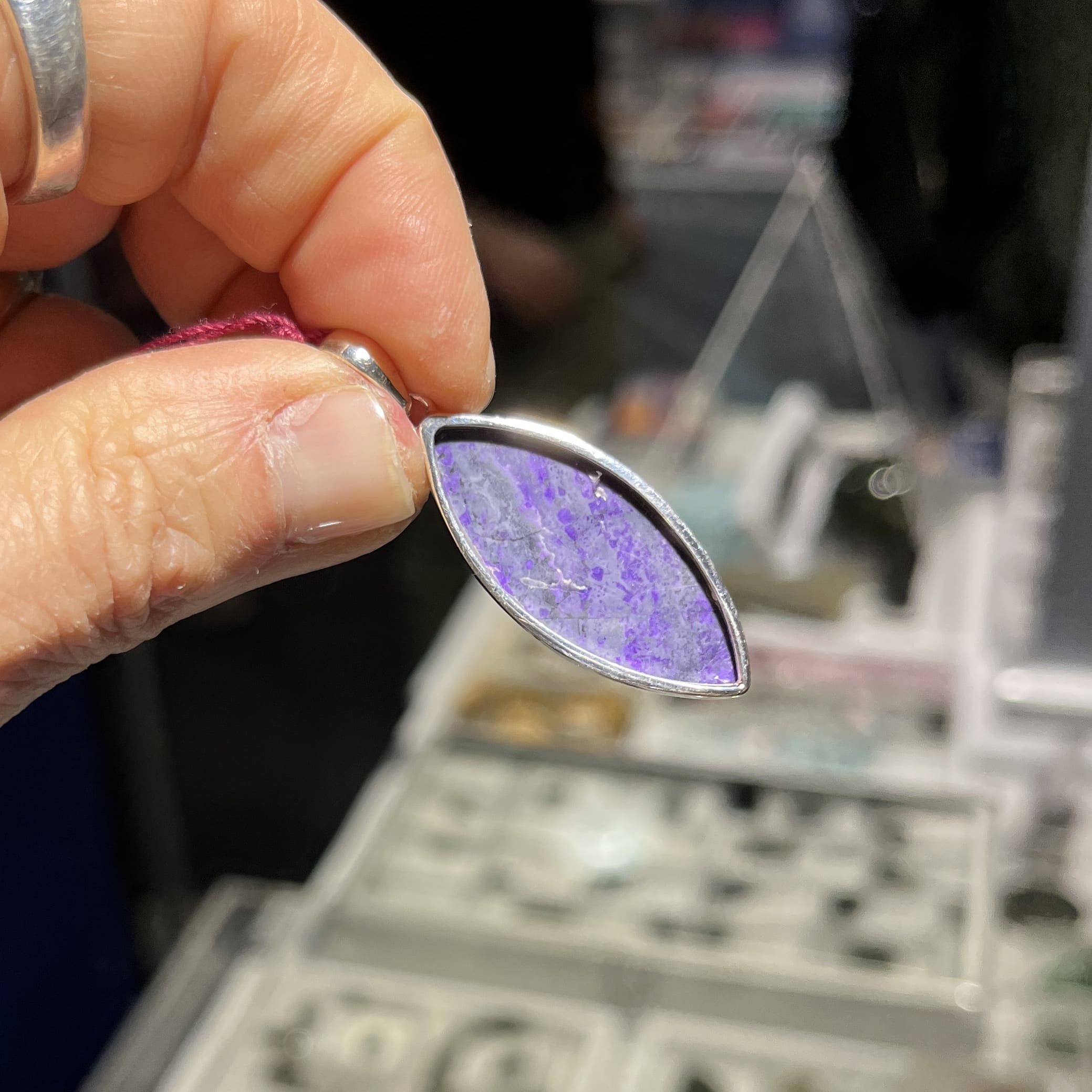 Sugilite pendant for necklace 'purple dino bone' healing crystal - Image 2