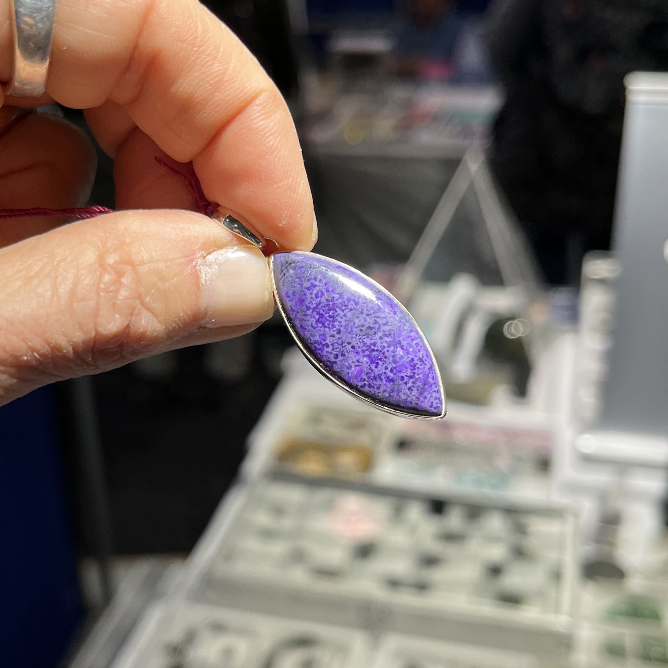 Sugilite pendant for necklace 'purple dino bone' healing crystal