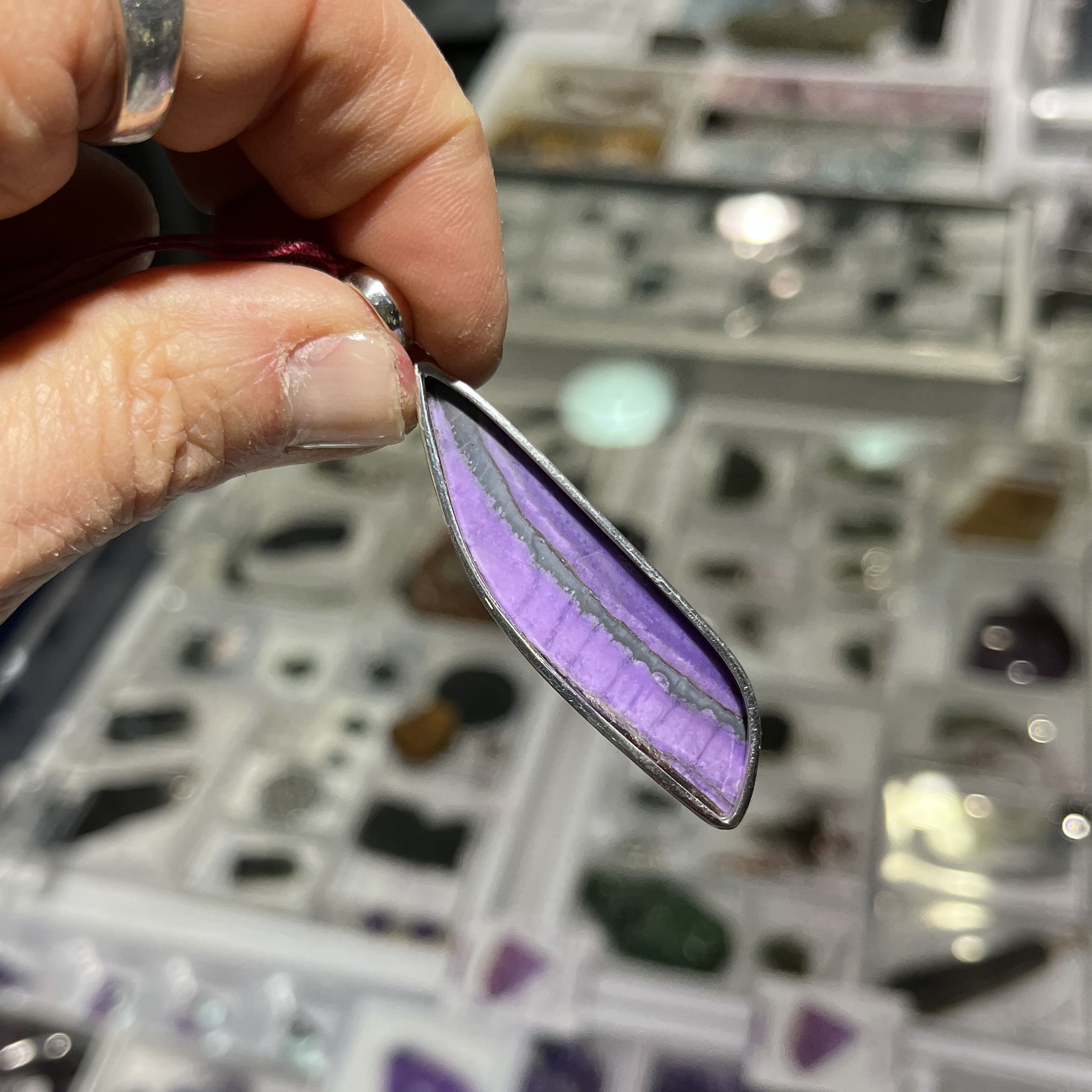 Sugilite pendant for necklace 'purple tiger' healing crystal - Image 2