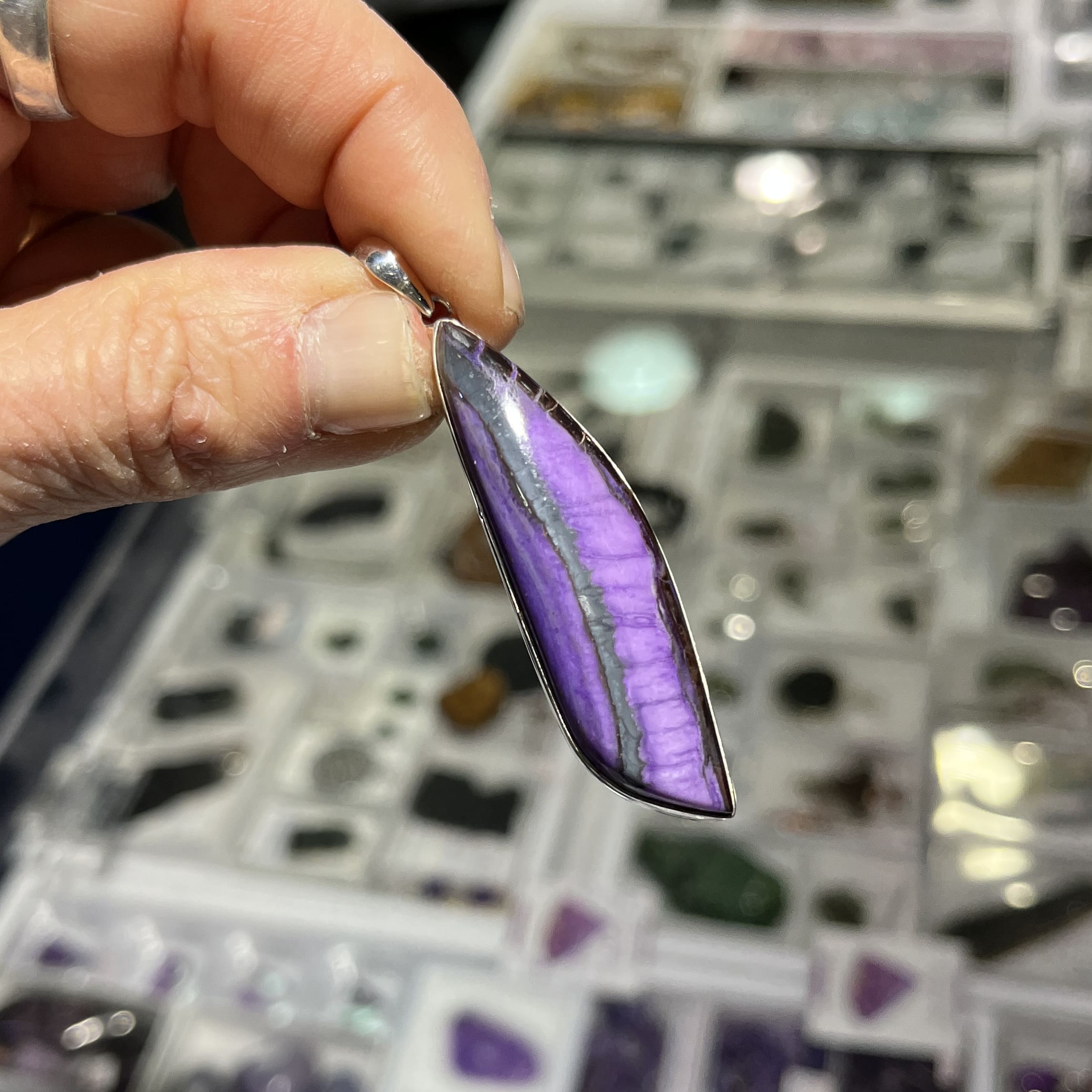 Sugilite pendant for necklace 'purple tiger' healing crystal