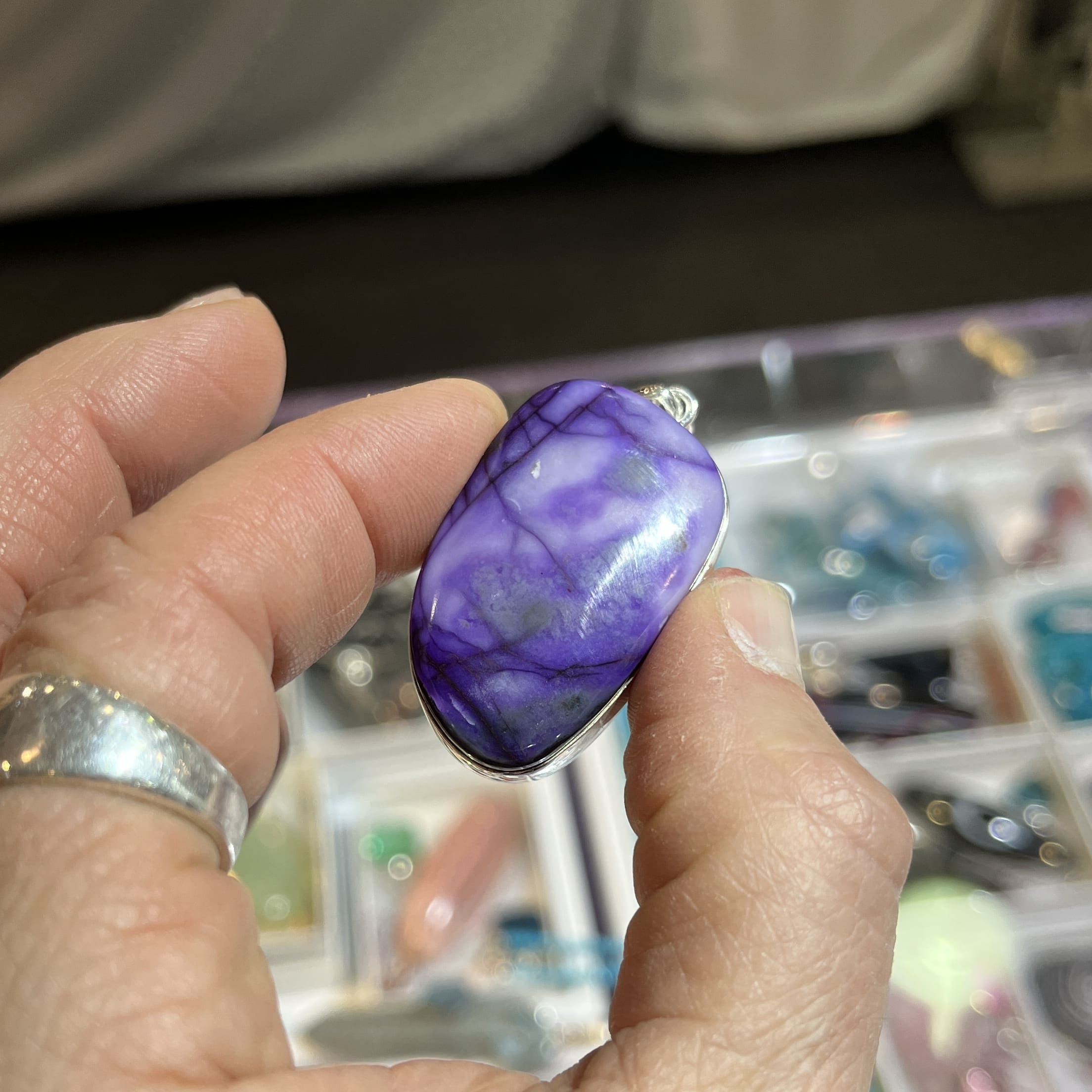 Sugilite pendant for necklace 'rainbow lagoon' healing crystal - Image 2