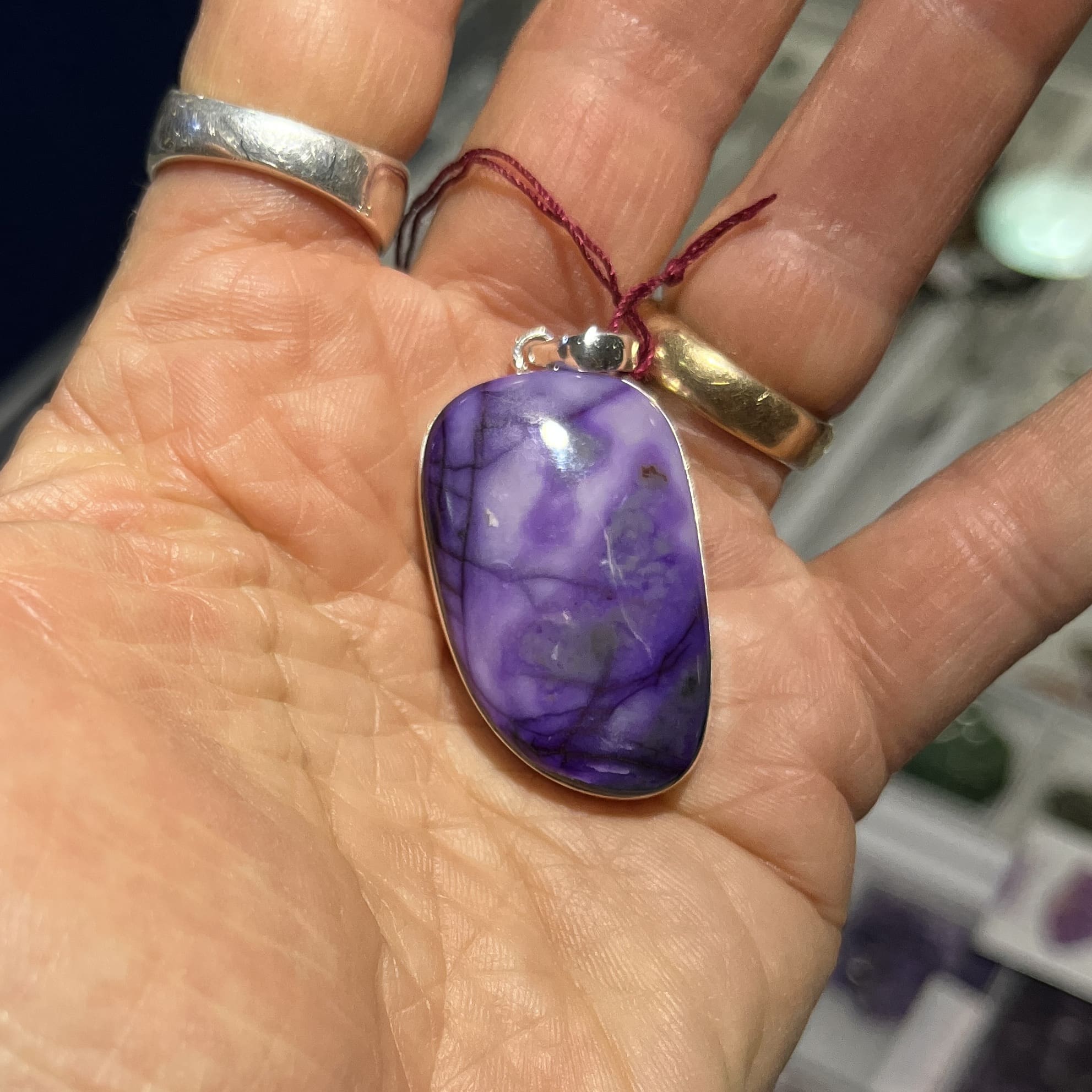 Sugilite pendant for necklace 'rainbow lagoon' healing crystal