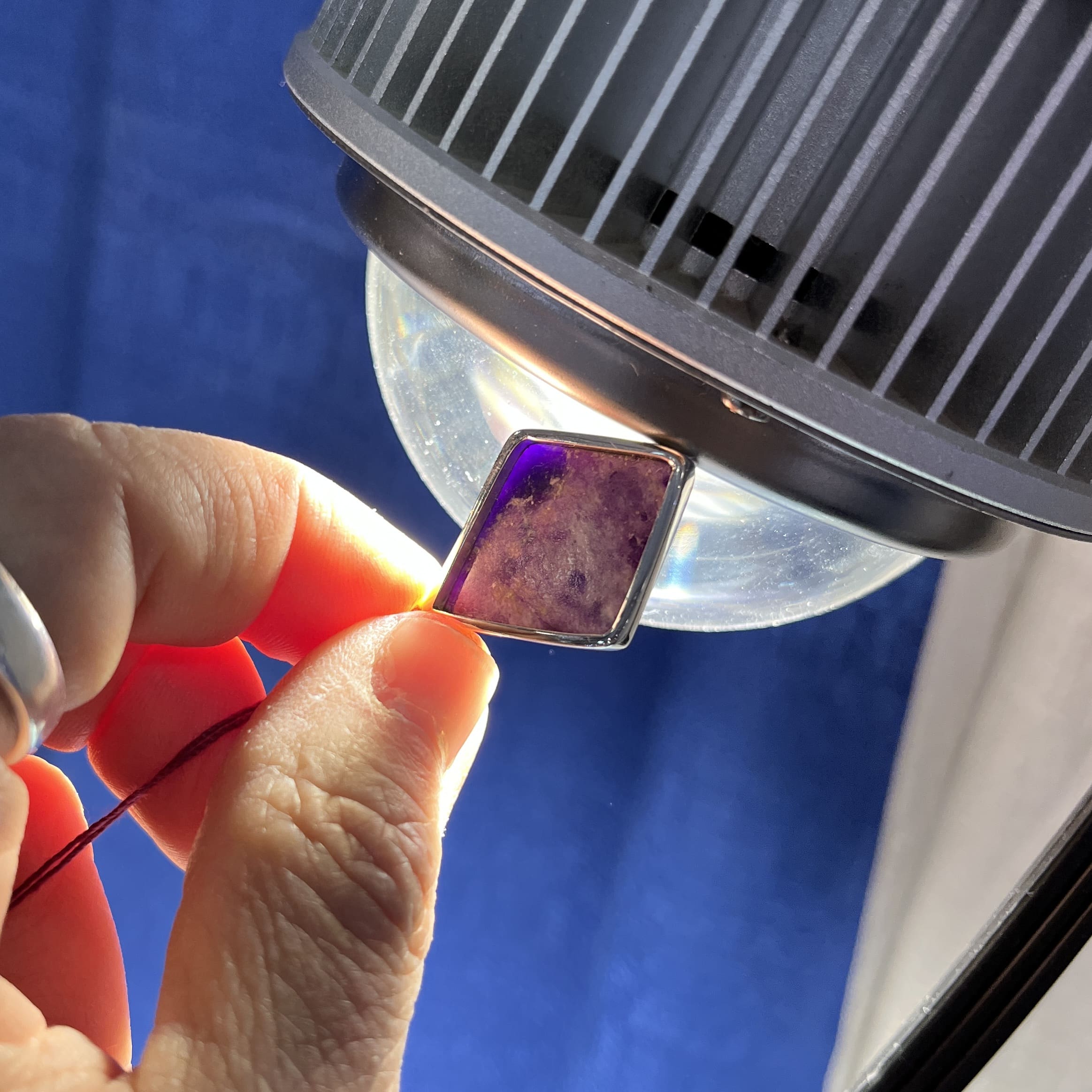 Sugilite pendant for necklace (semi-gel) 'diamond kite' healing crystal - Image 2