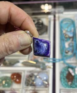 Sugilite pendant for necklace (semi-gel) 'diamond kite' healing crystal