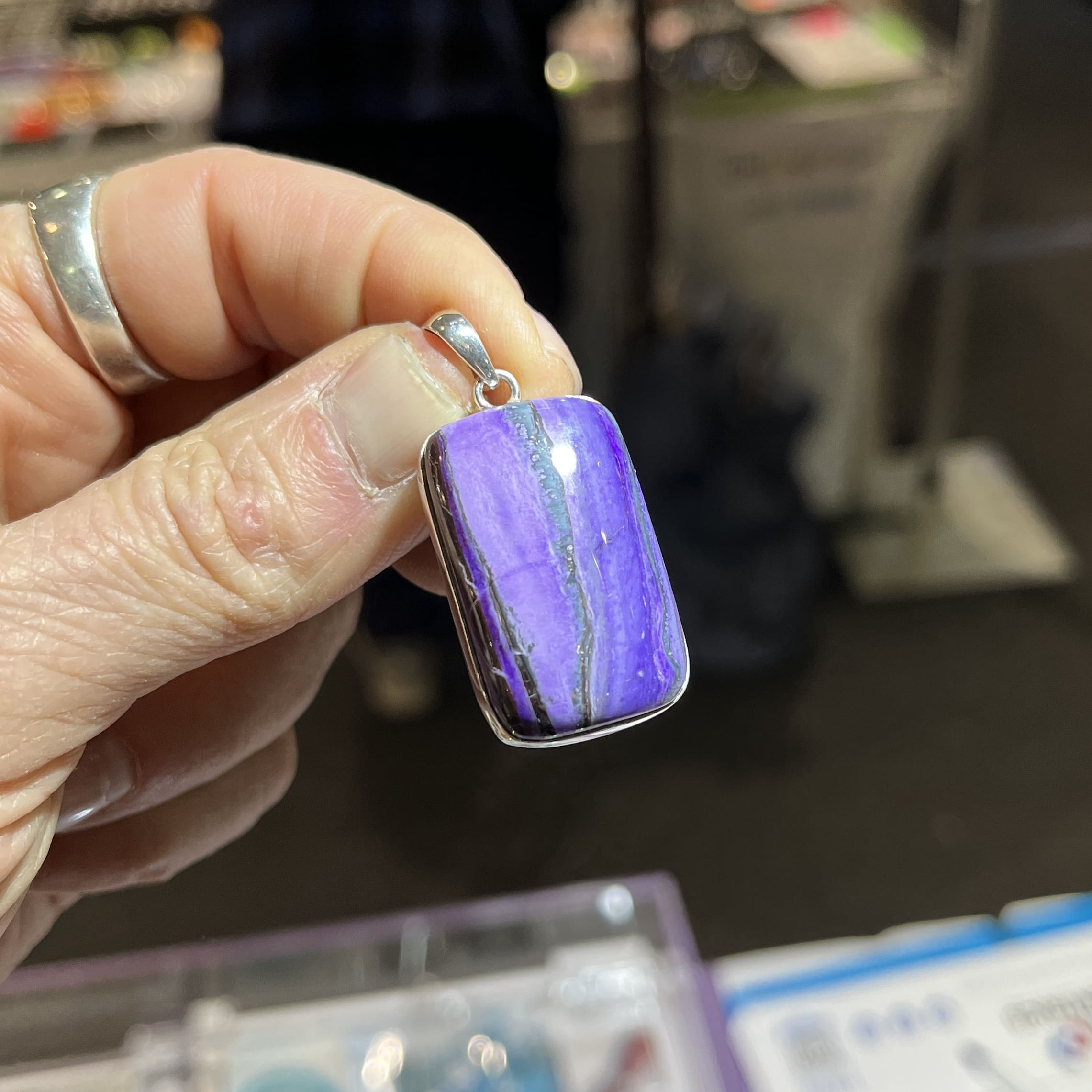Sugilite pendant for necklace 'super stripe' healing crystal - Image 3