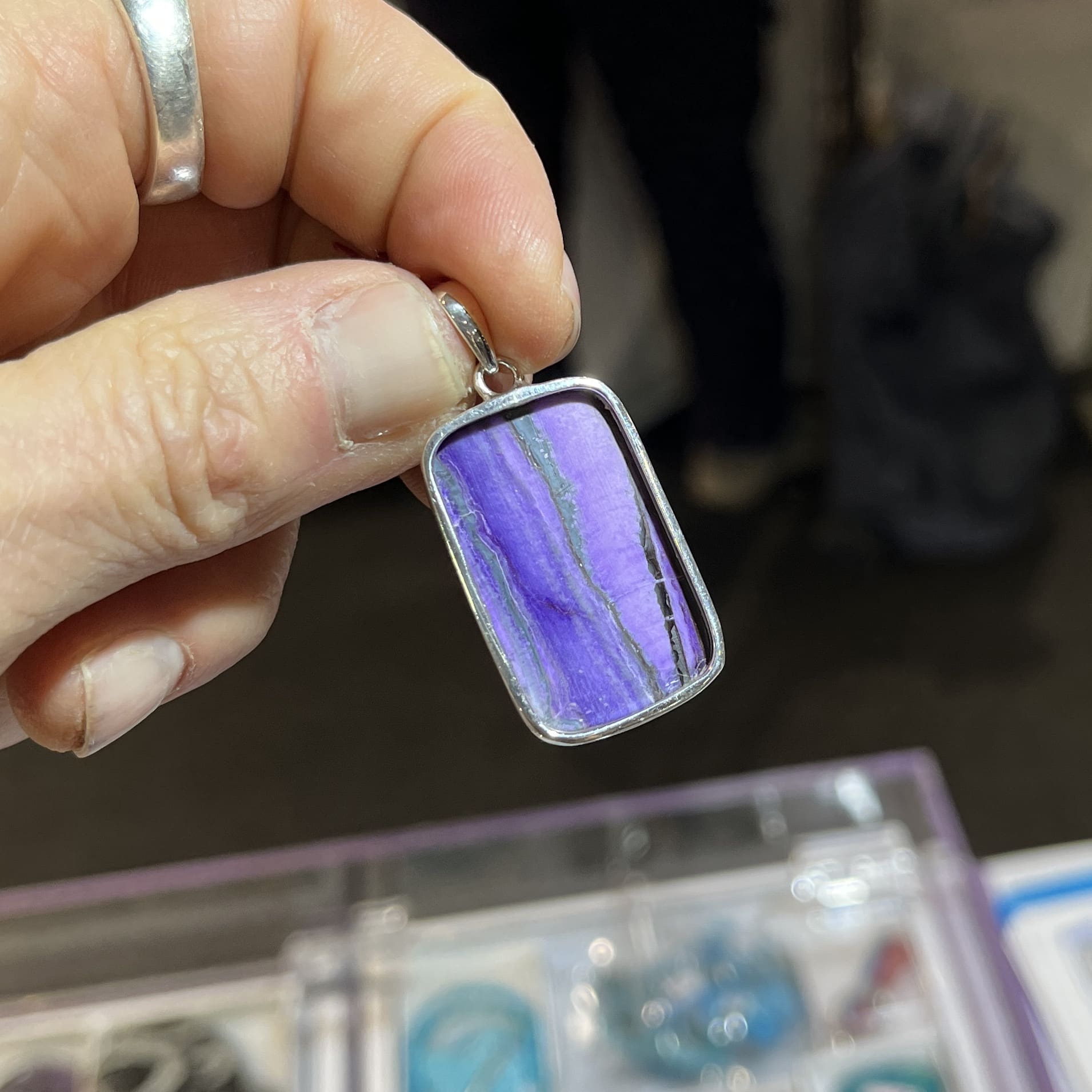 Sugilite pendant for necklace 'super stripe' healing crystal - Image 4