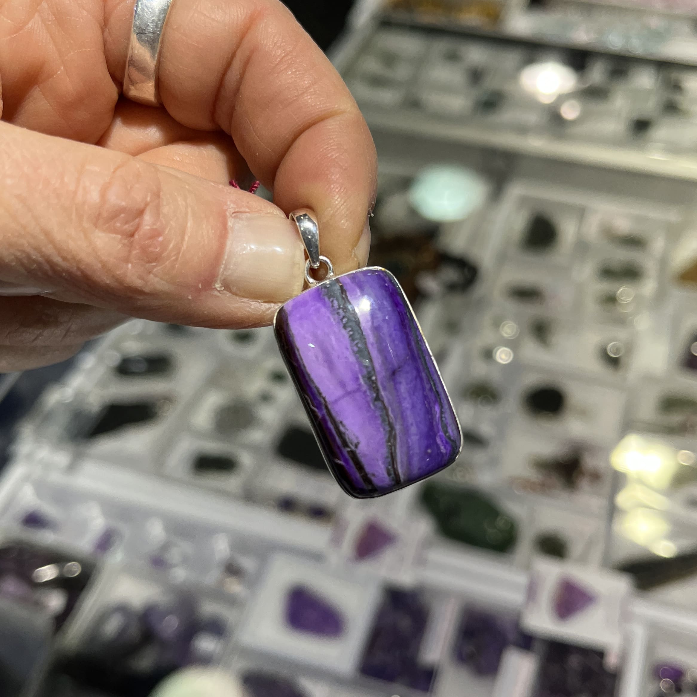 Sugilite pendant for necklace 'super stripe' healing crystal