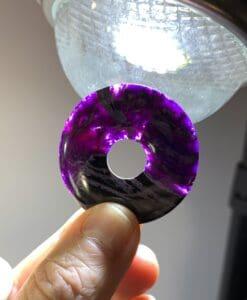 Sugilite pi donut disc (gel sectoring) sm 'flag' #10 (35ct) healing crystal