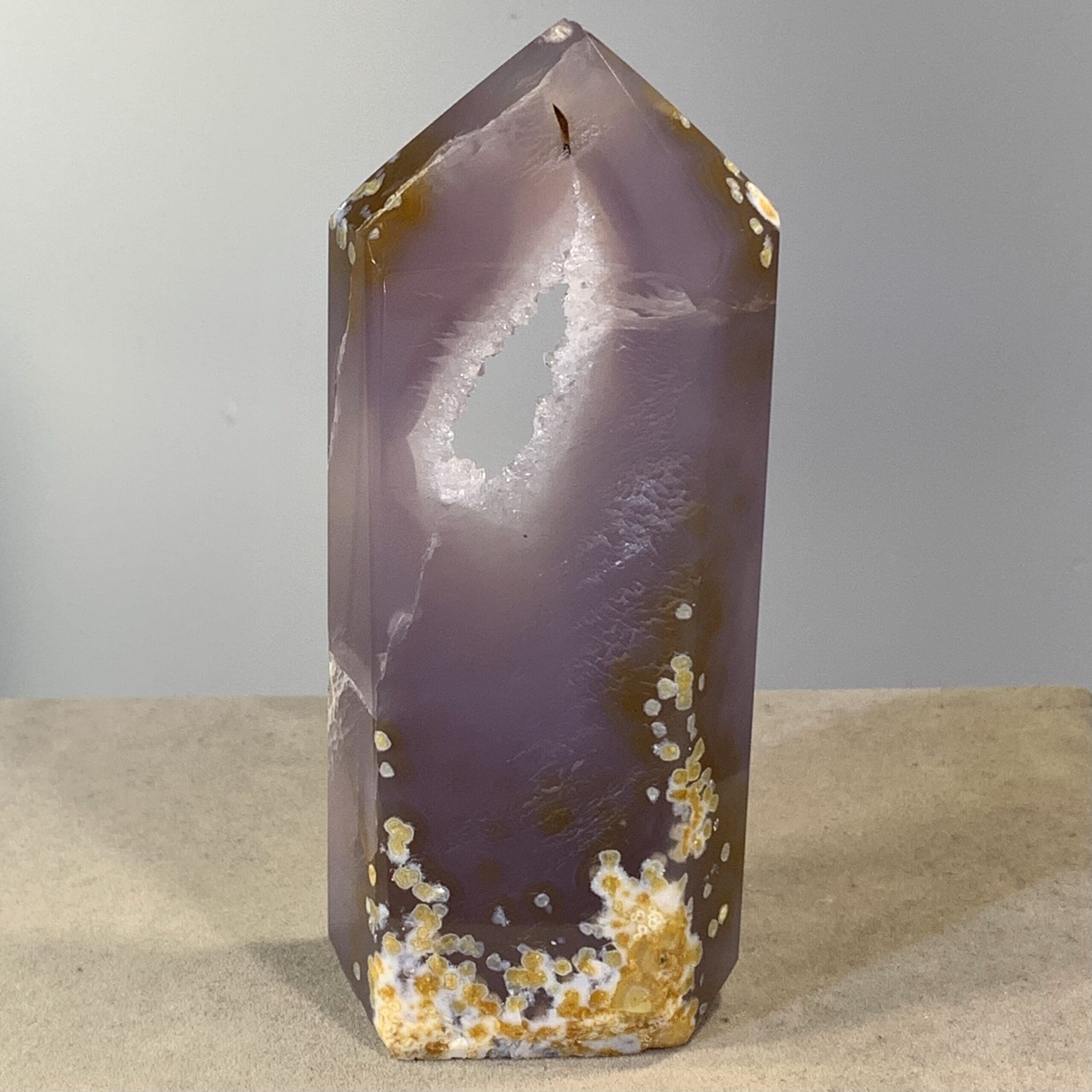 Agate lavender chalcedony druzy standing tower healing crystal - Image 3