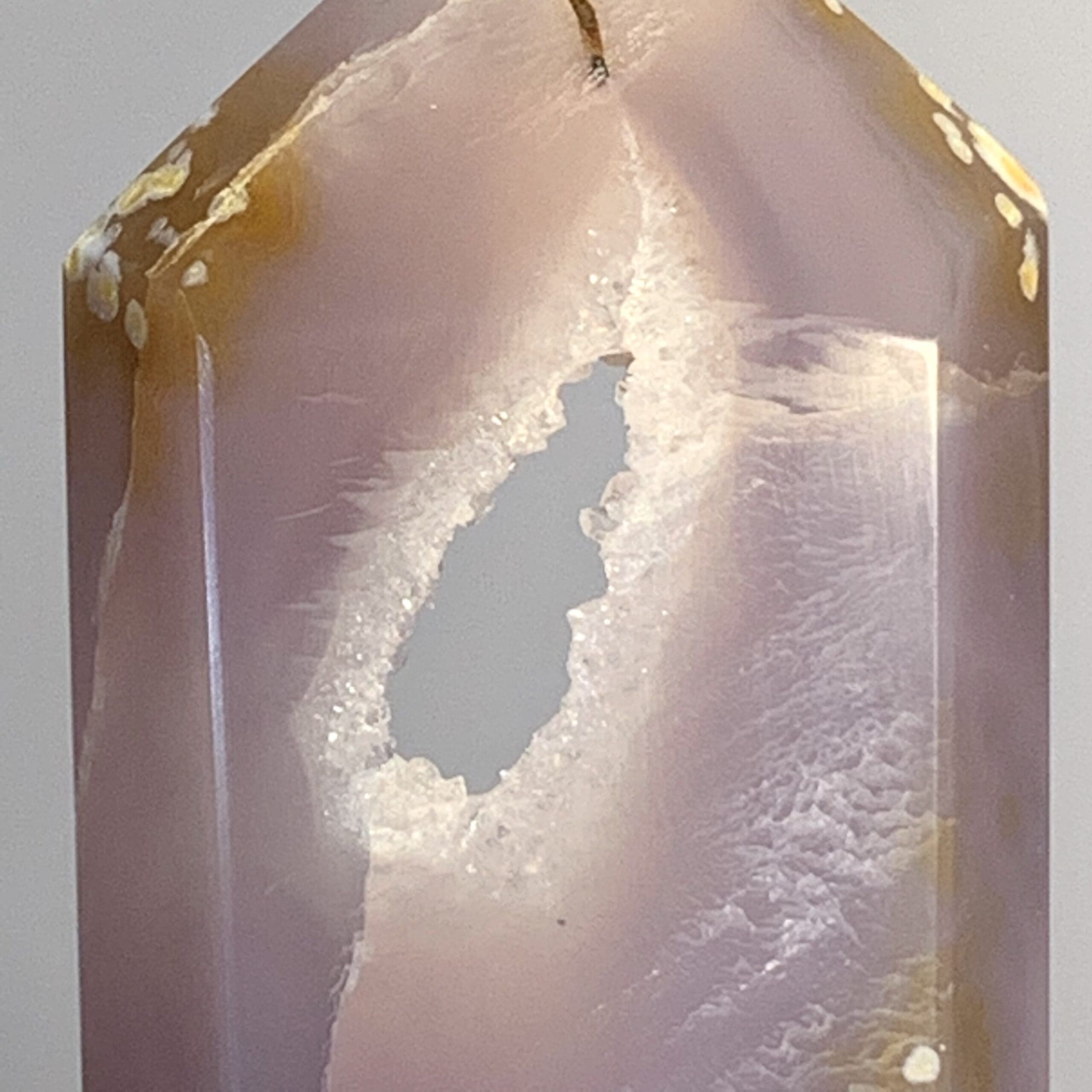 Agate lavender chalcedony druzy standing tower healing crystal - Image 5
