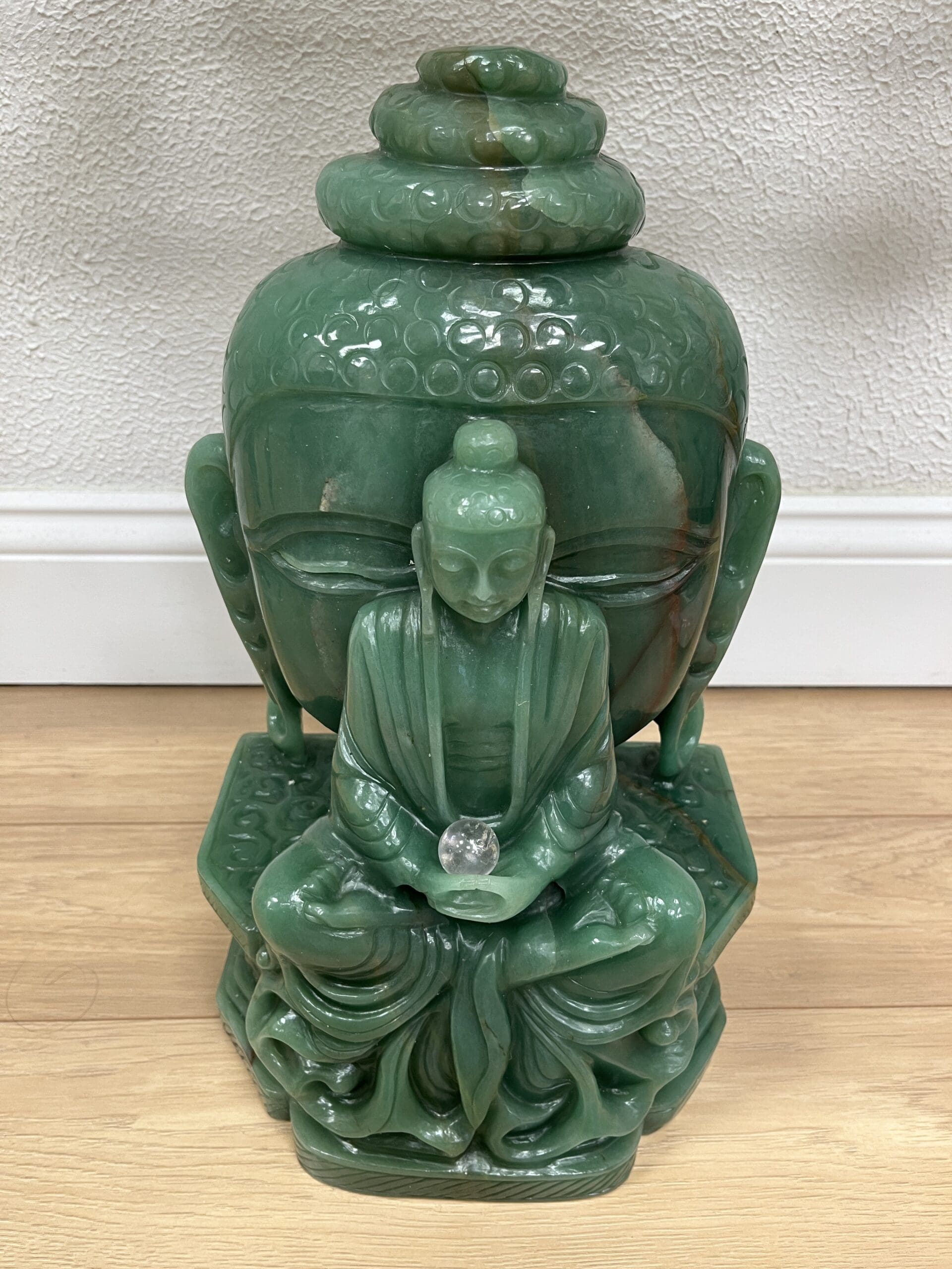 Aventurine (green) - large 2 sided Buddha sculpture - healing crystal