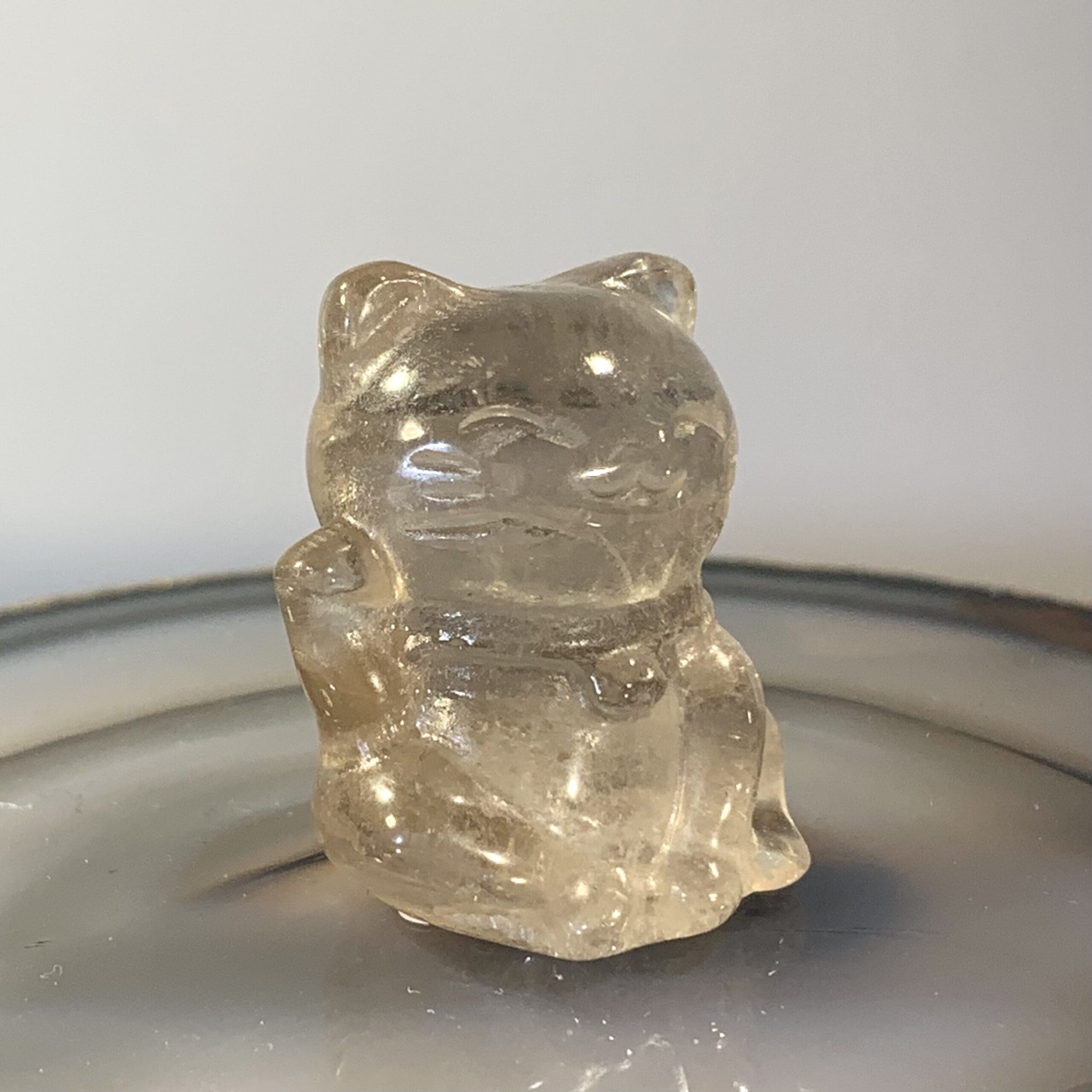 Smoky Quartz (carving) lucky cat standing, healing crystal - Image 2