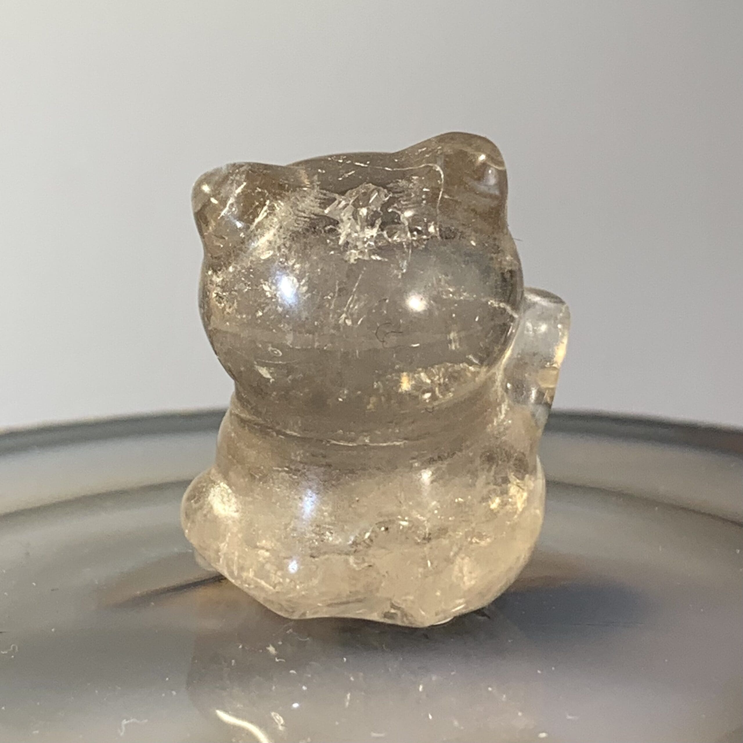 Smoky Quartz (carving) lucky cat standing, healing crystal - Image 3