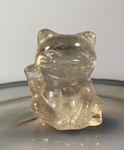 Smoky Quartz (carving) lucky cat standing, healing crystal