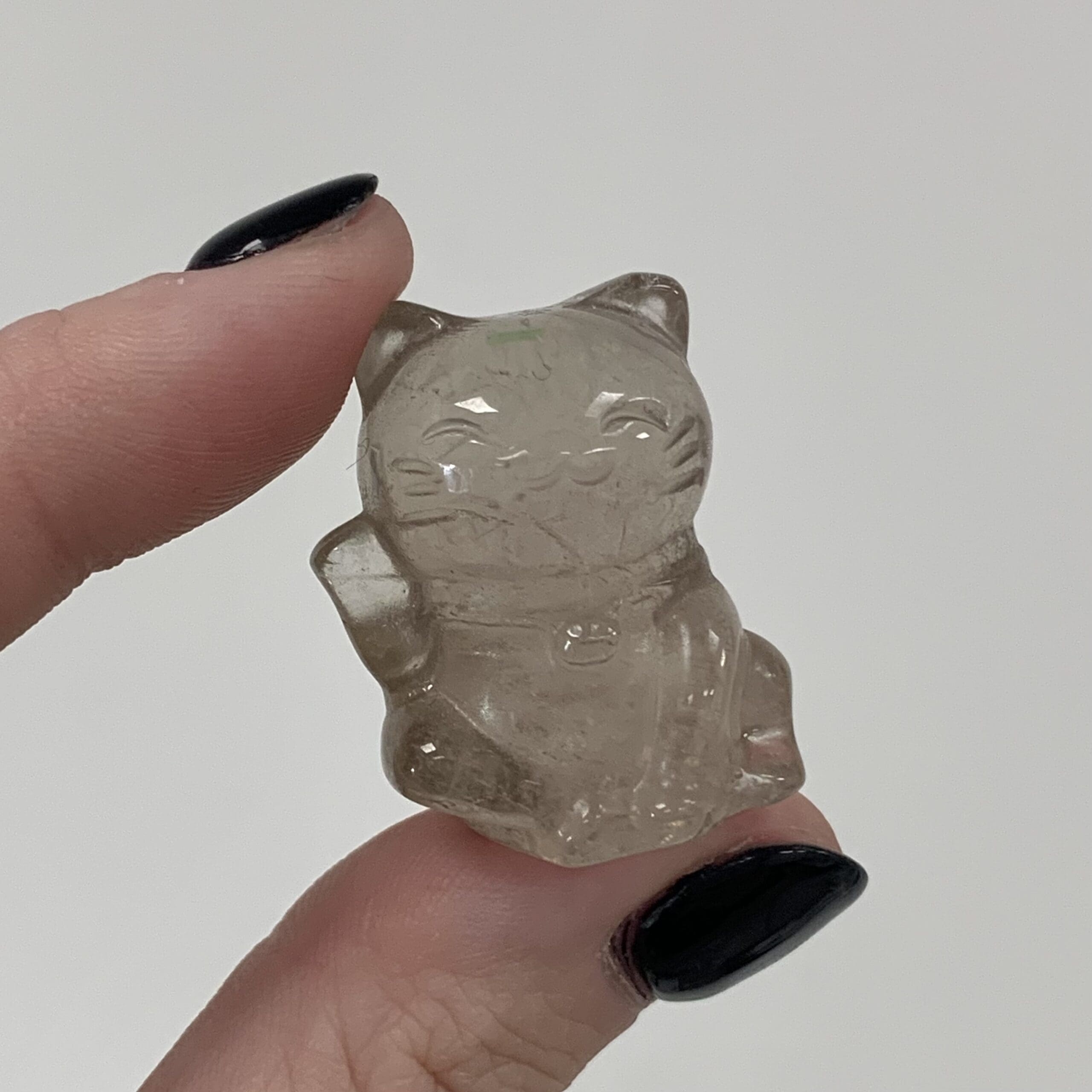 Smoky Quartz (carving) lucky cat standing, healing crystal - Image 4