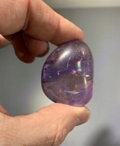 Ametrine (tumbler) with rainbow