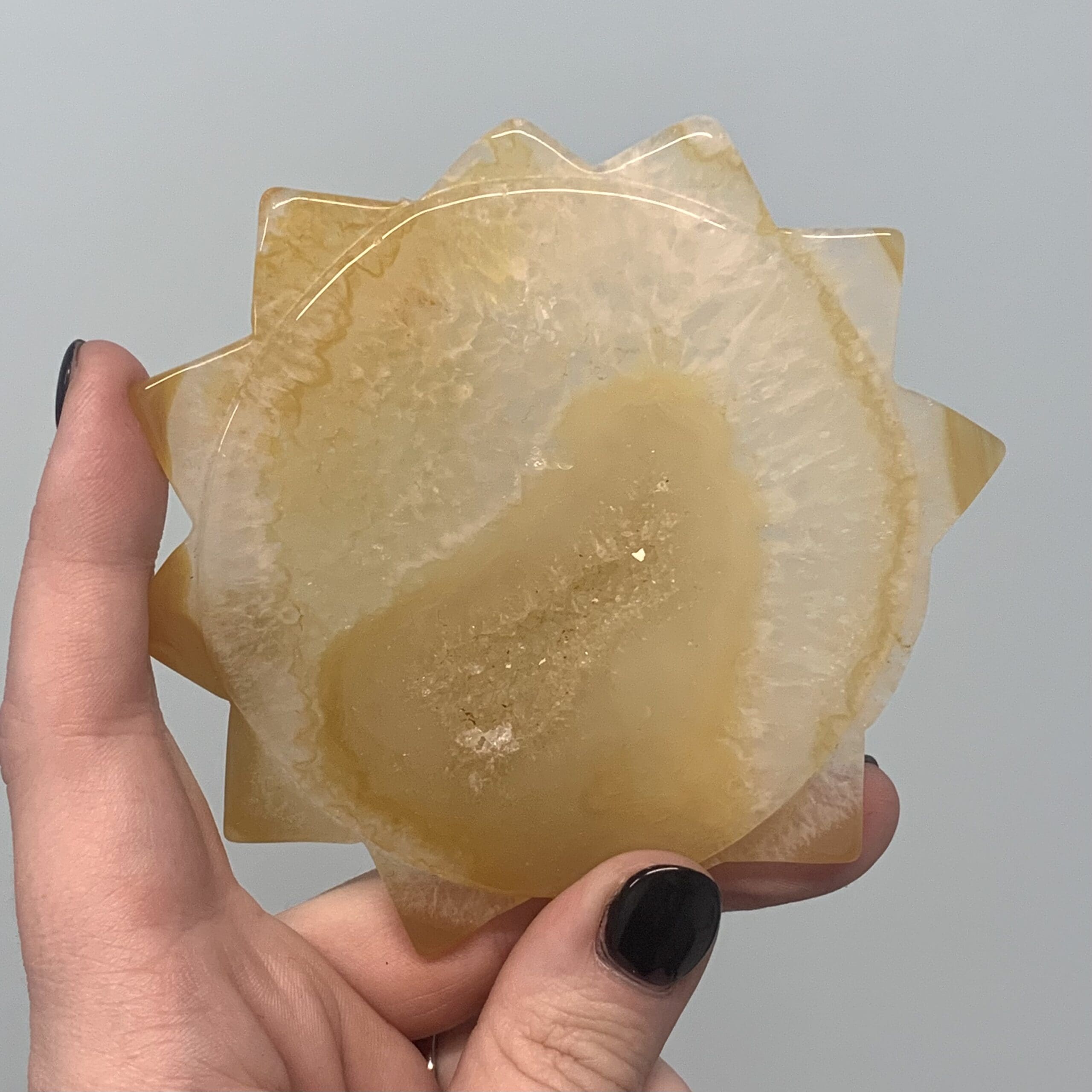 Agate Quartz 10-pointed sun display piece healing crystal - Image 2