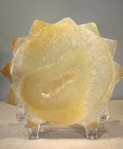 Agate Quartz 10-pointed sun display piece healing crystal