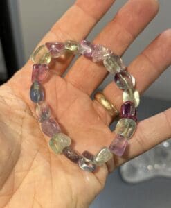 Fluorite (rainbow) multi-tone stretchie bracelet healing crystal