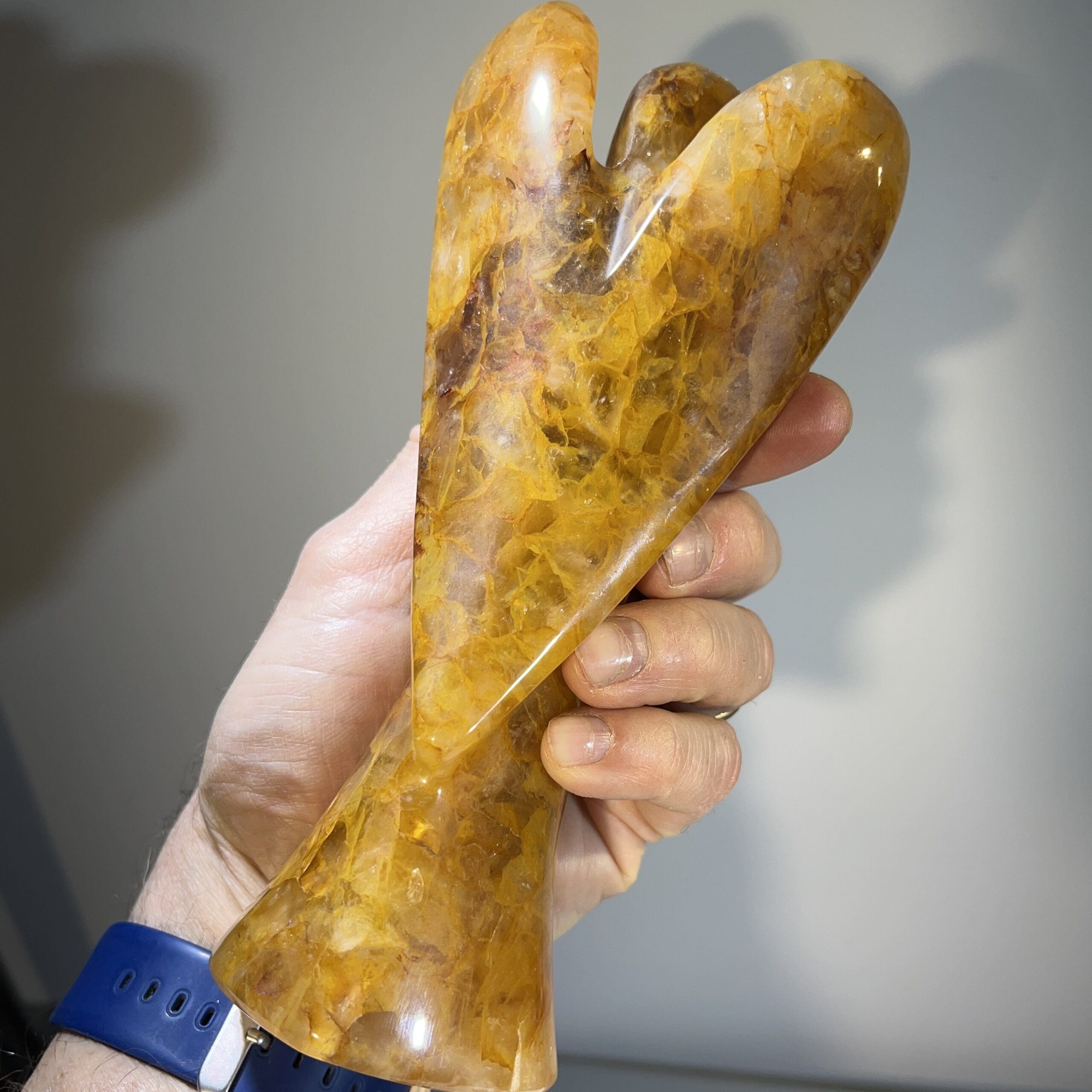 Quartz (Golden Healer) giant standing angel healing crystal - Image 2