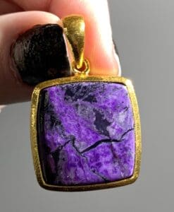 Sugilite 18K GOLD Vermeil pendant for necklace healing crystal