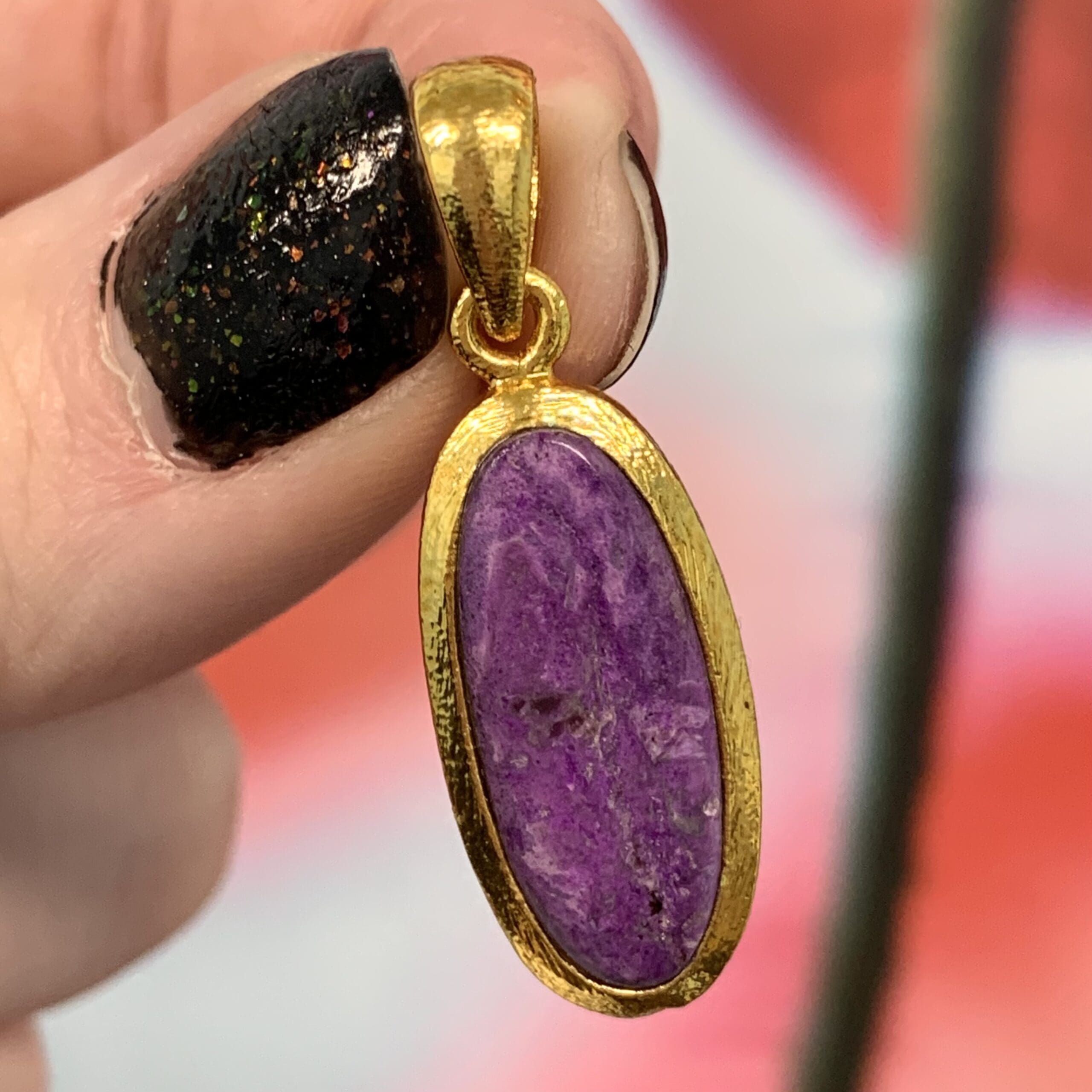 Sugilite 18K GOLD Vermeil pendant for necklace healing crystal