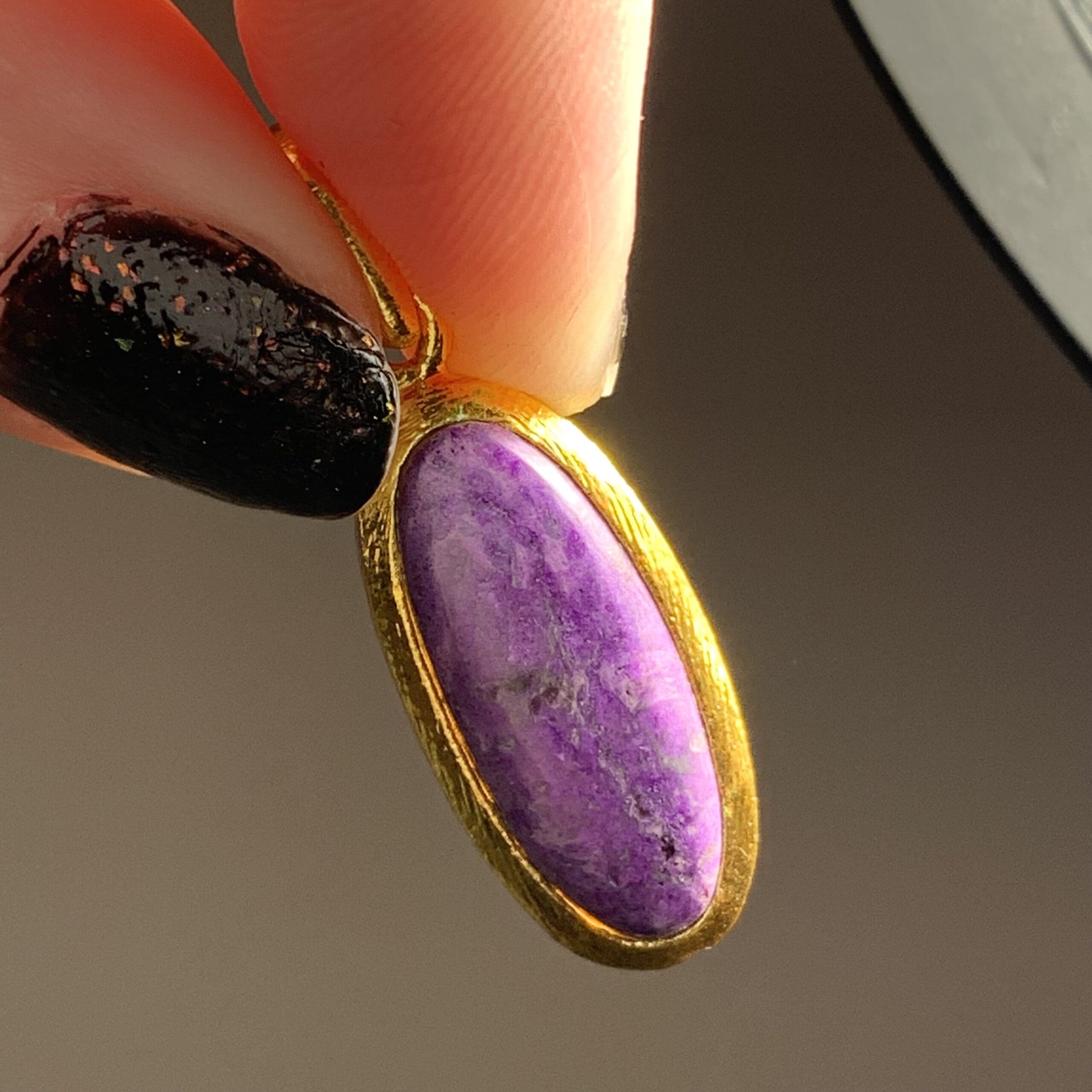 Sugilite 18K GOLD Vermeil pendant for necklace healing crystal - Image 3