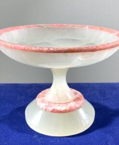 Rhodochrosite w milky white Onyx elevated bowl healing crystal
