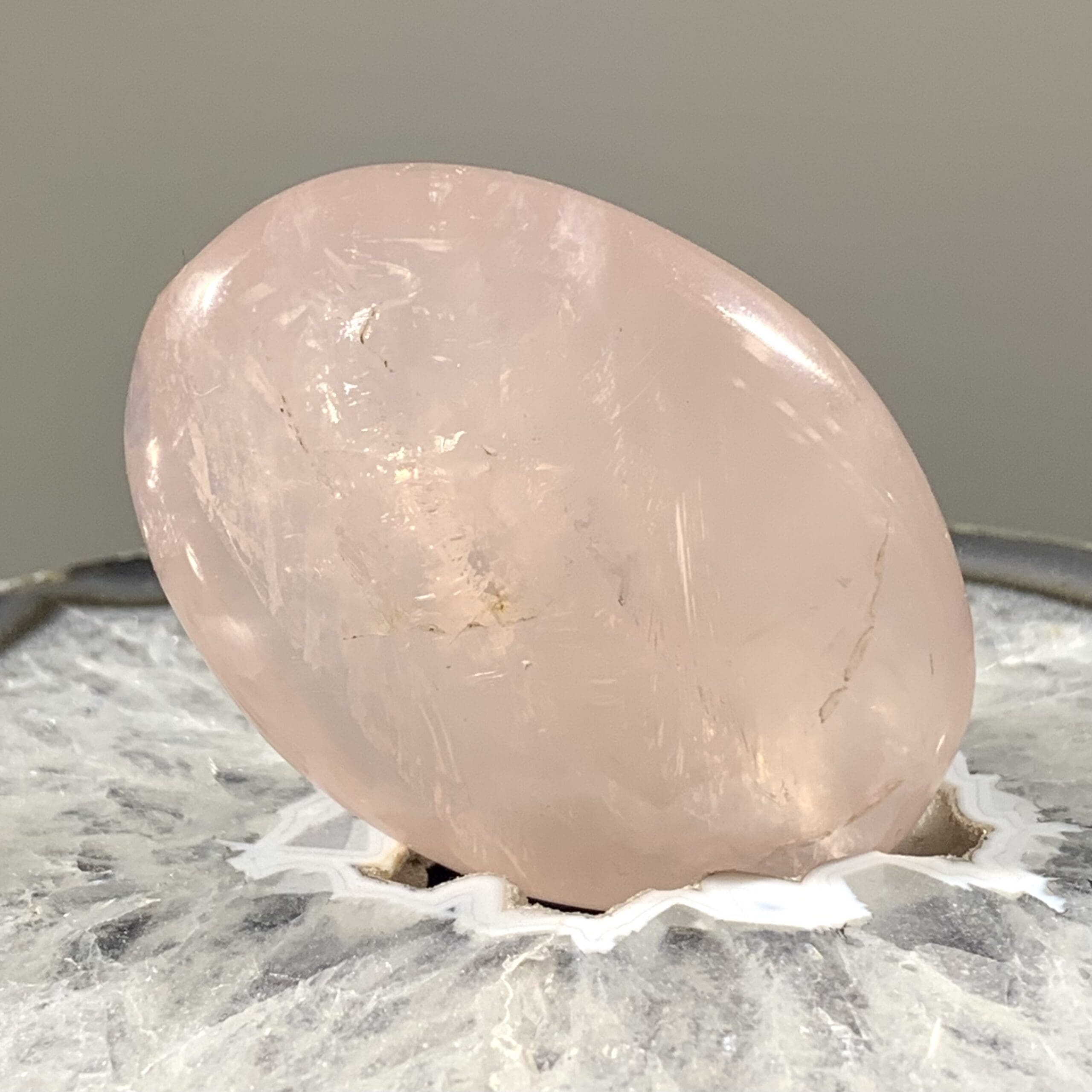 Rose Quartz freeform oval palm piece healing crystal