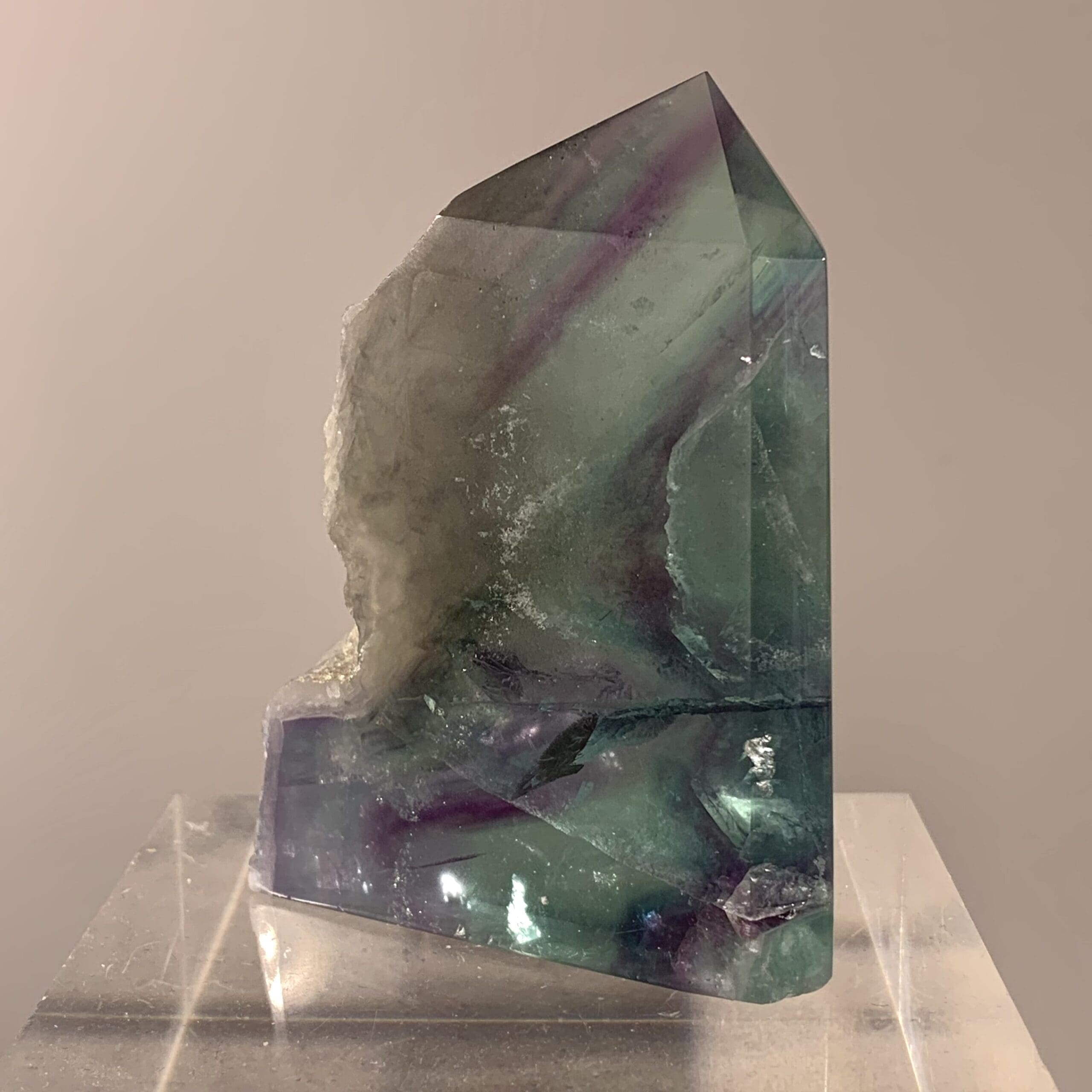 Fluorite (rainbow) freeform tabular crystallized obelisk healing crystal - Image 2