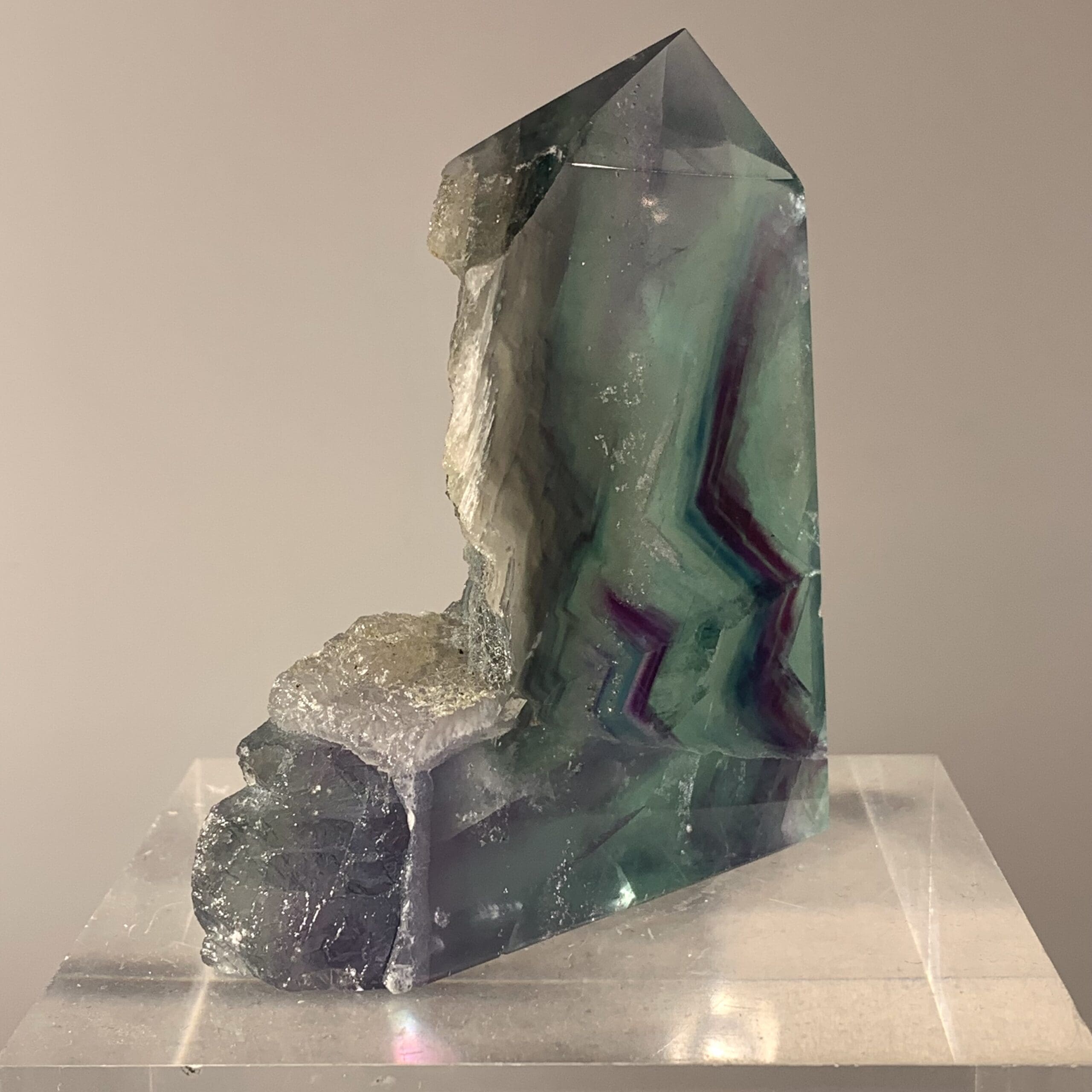 Fluorite (rainbow) freeform tabular crystallized obelisk healing crystal - Image 3