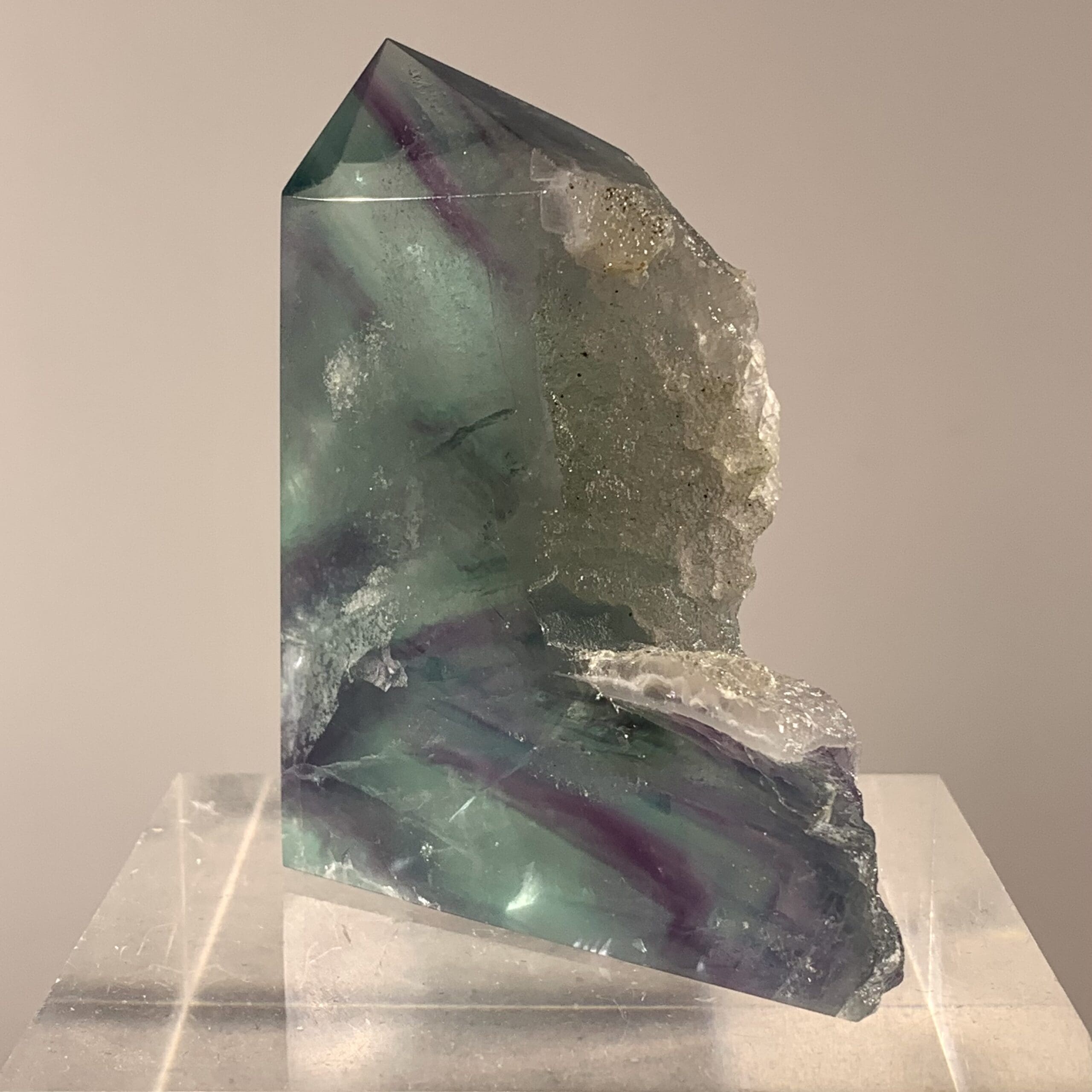 Fluorite (rainbow) freeform tabular crystallized obelisk healing crystal - Image 4