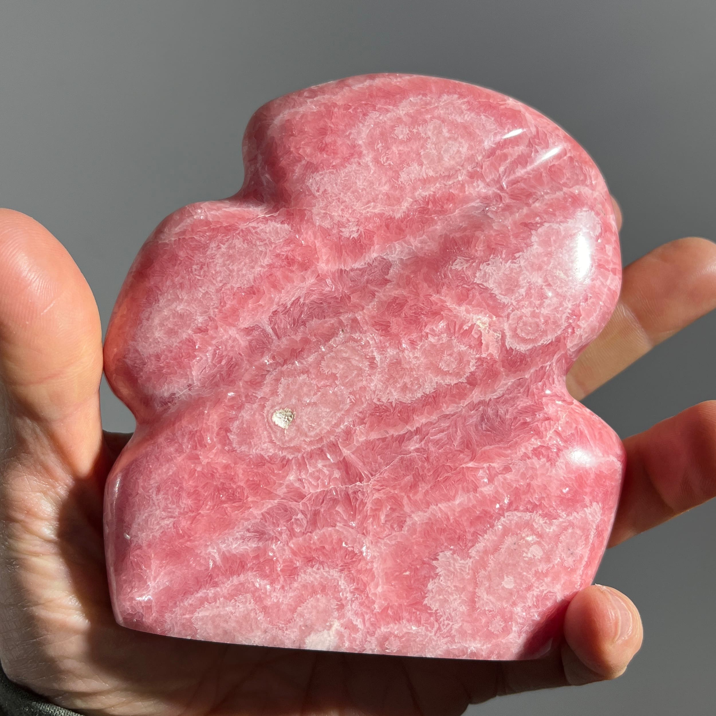 Rhodochrosite (carving) standing gemmy freeform sculpture healing crystal - Image 3