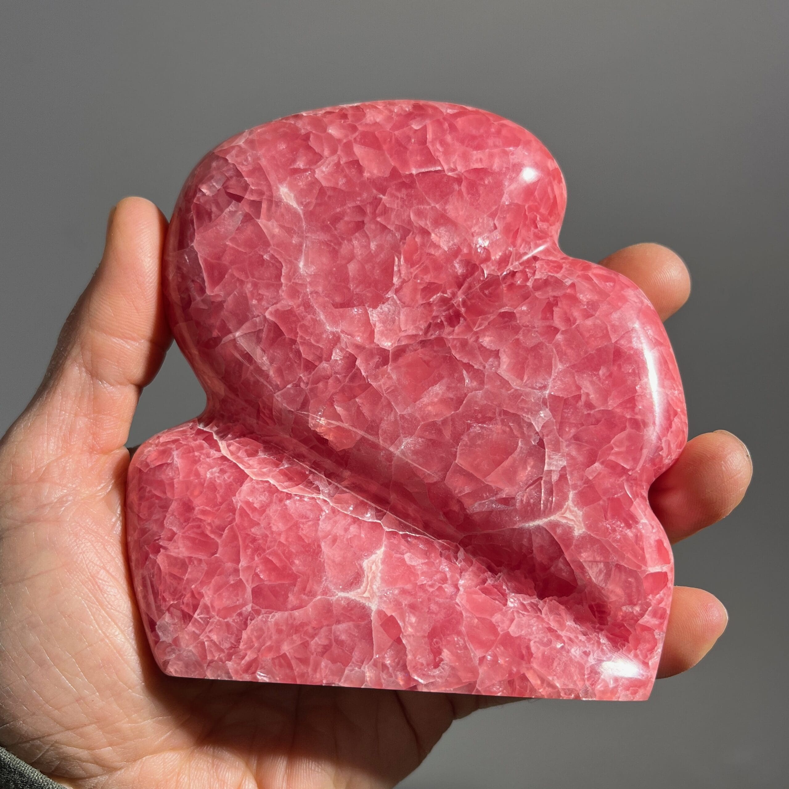 Rhodochrosite (carving) standing gemmy freeform sculpture healing crystal - Image 5