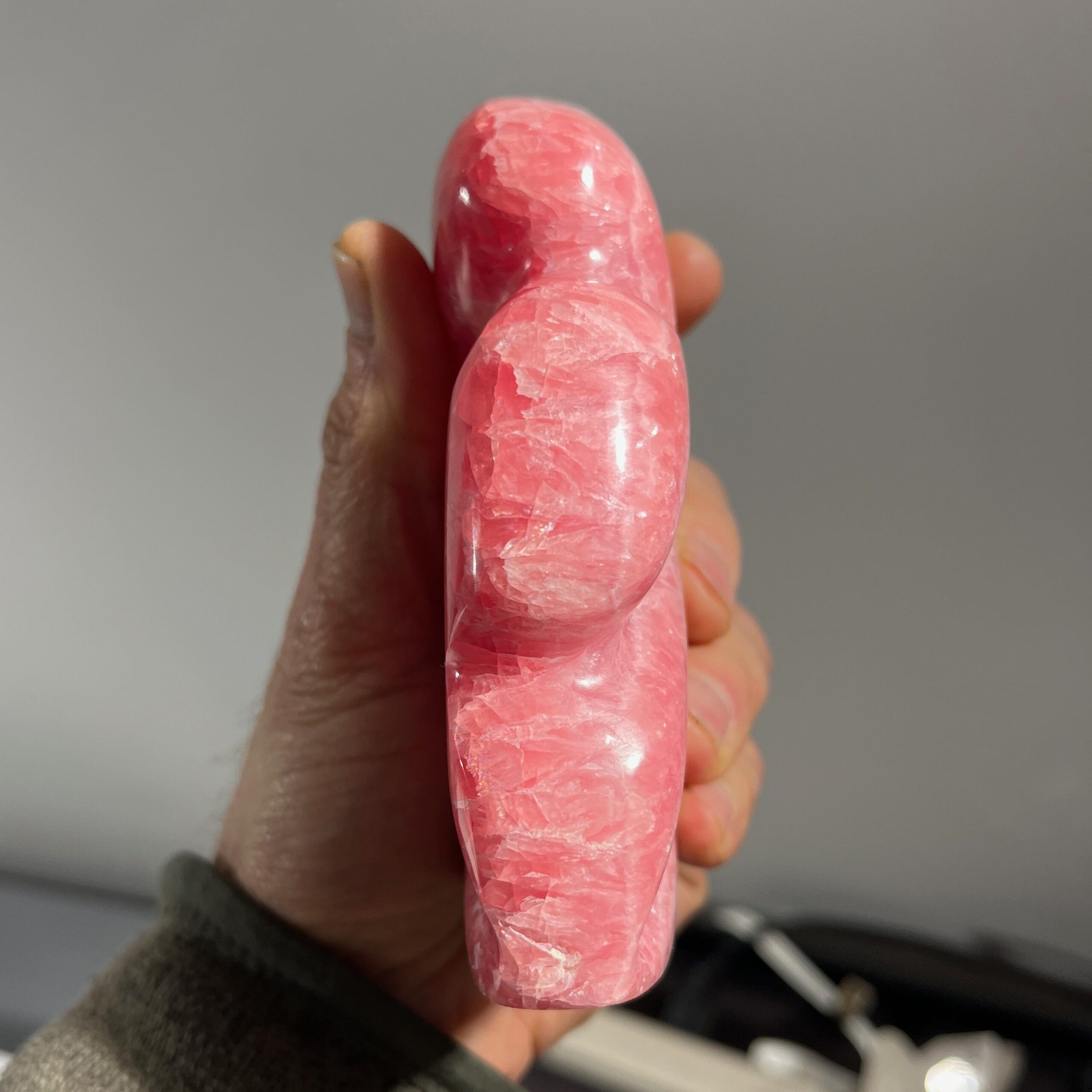 Rhodochrosite (carving) standing gemmy freeform sculpture healing crystal - Image 7