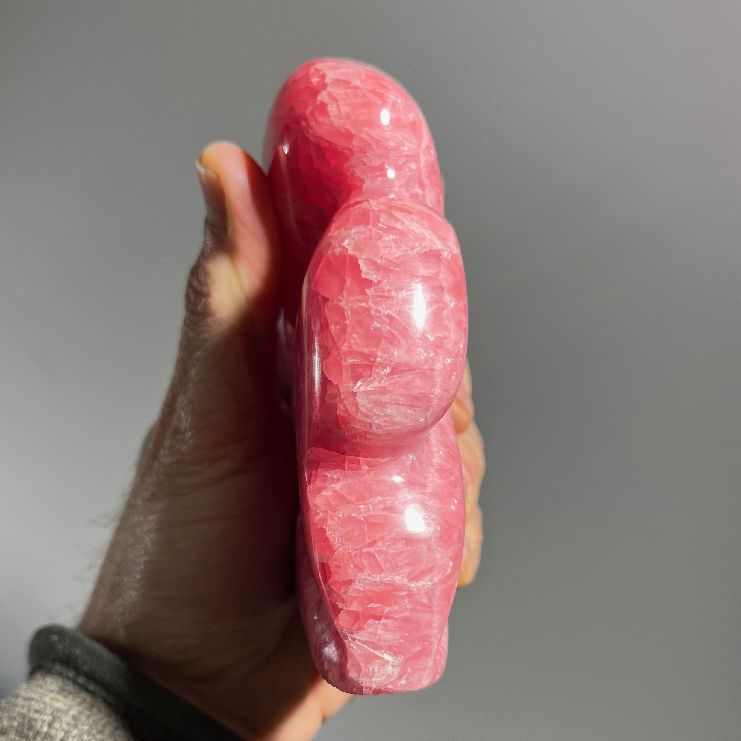 Rhodochrosite (carving) standing gemmy freeform sculpture healing crystal - Image 8