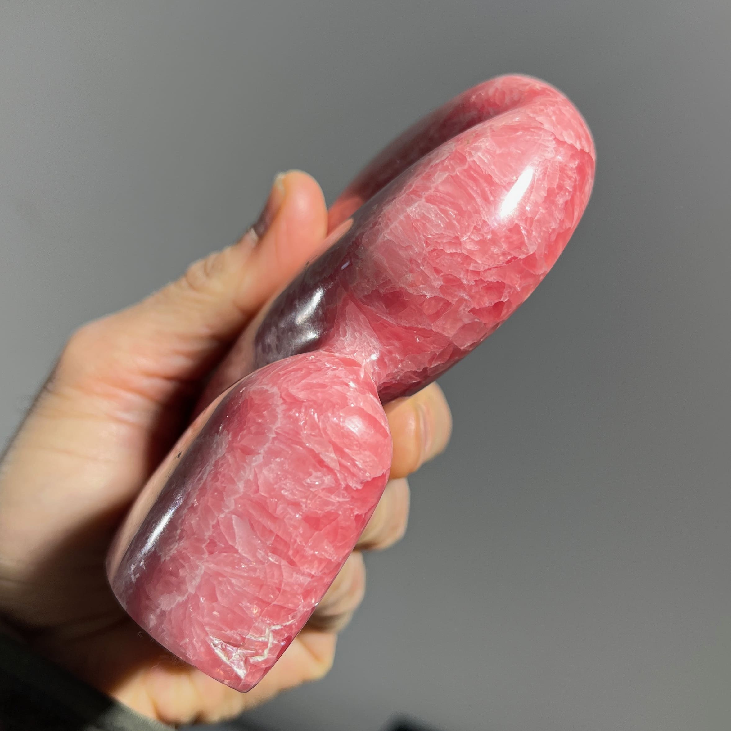 Rhodochrosite (carving) standing gemmy freeform sculpture healing crystal - Image 9