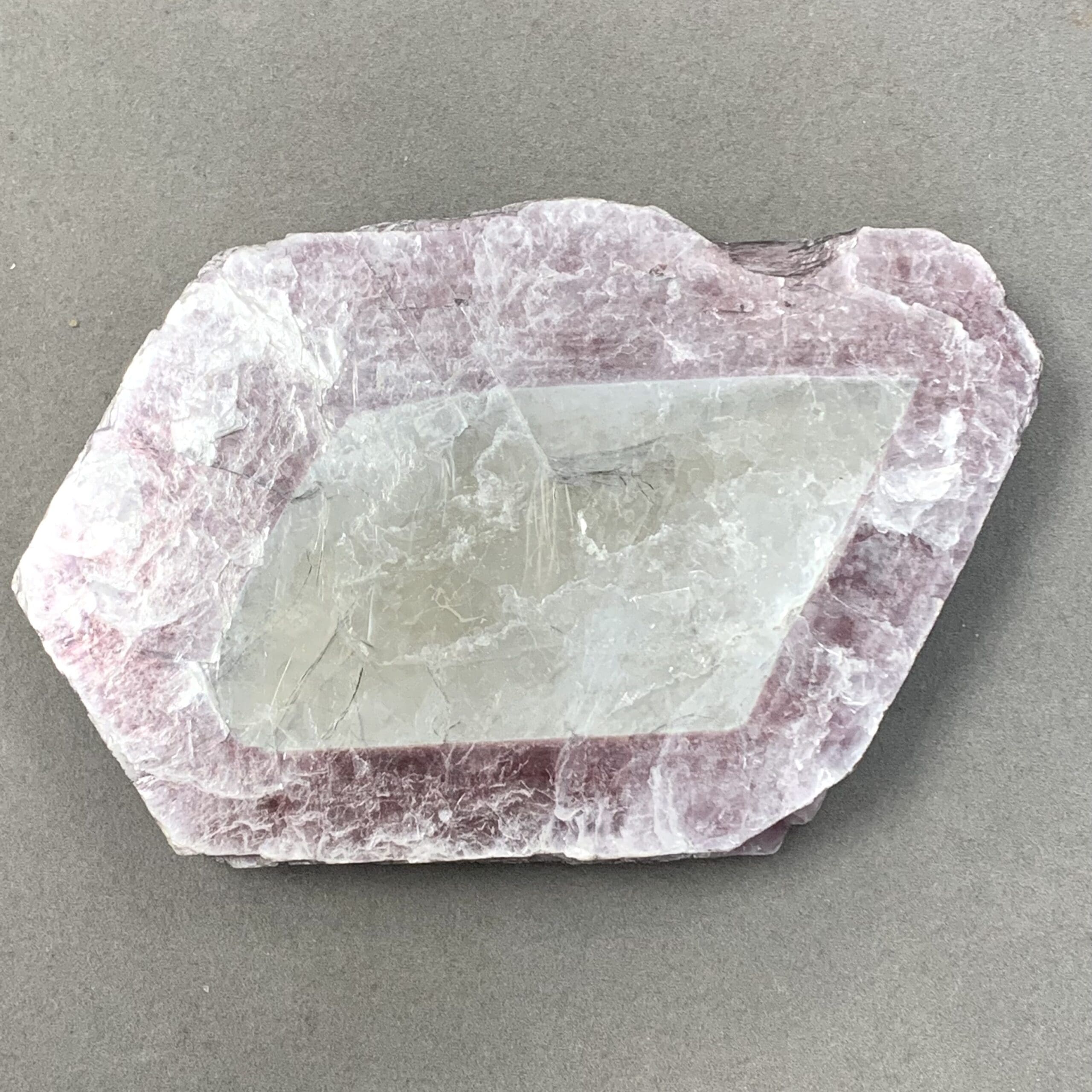 Lepidolite mica with translucent 'diamond window' slice healing crystal - Image 6
