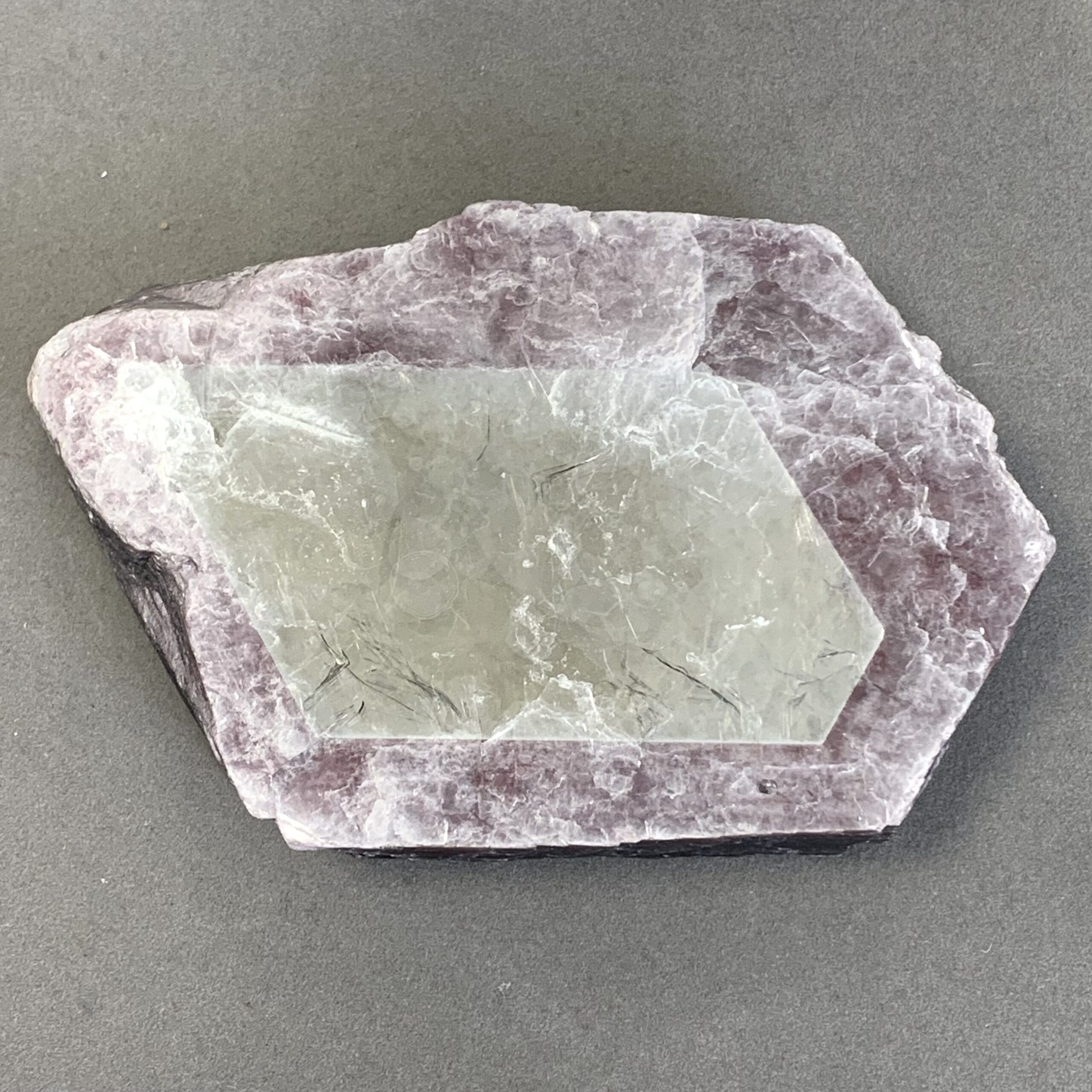 Lepidolite mica with translucent 'diamond window' slice healing crystal - Image 8