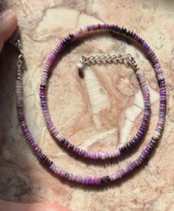 Sugilite fine rounded rainbow bead necklace #13 healing crystal