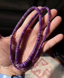 Sugilite graduated rondel bead necklace healing crystal