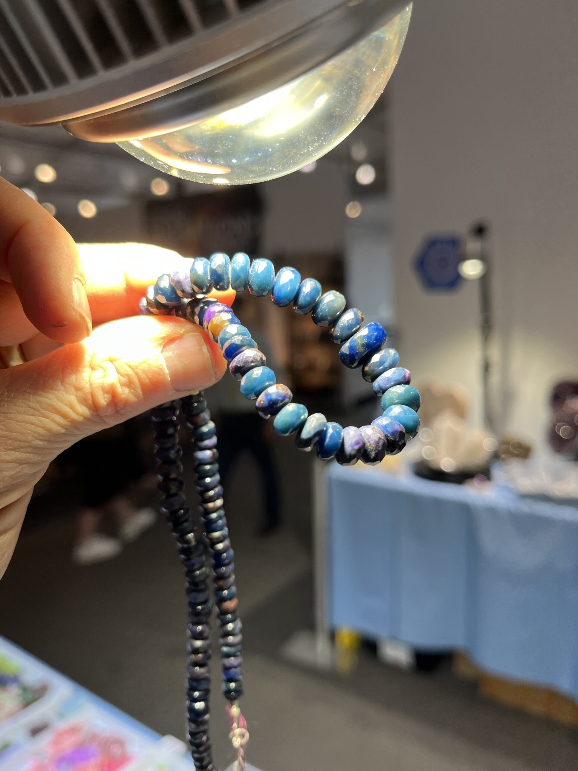 'Sugilite' Richterite graduated faceted rondel bead necklace #17 healing