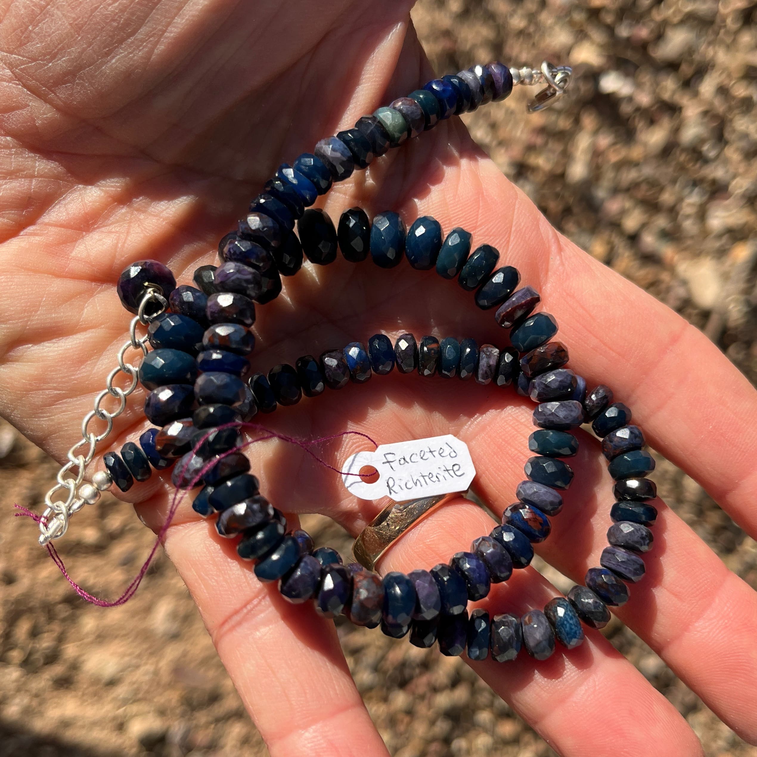 'Sugilite' Richterite graduated faceted rondel bead necklace #17 healing - Image 2