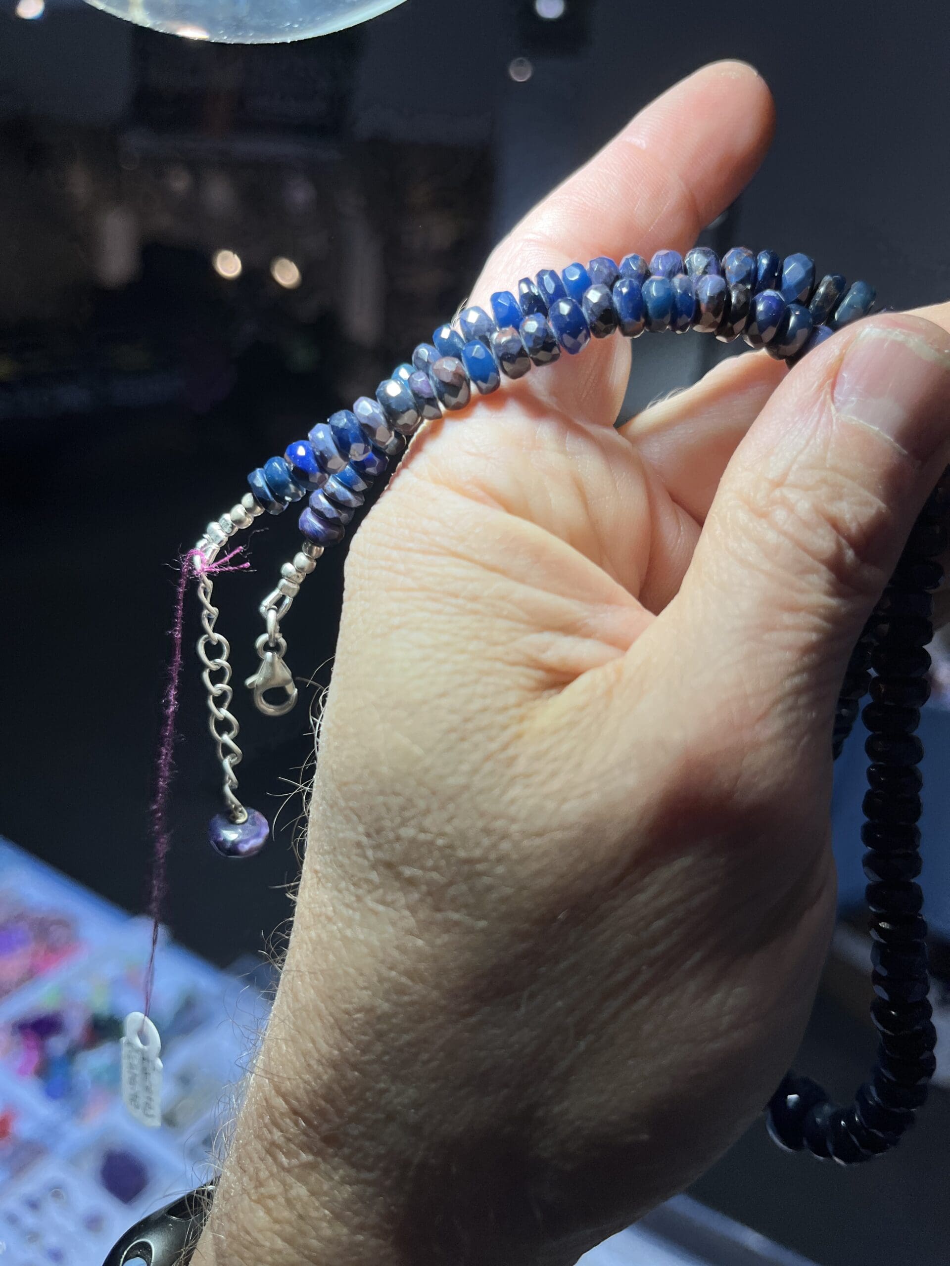 'Sugilite' Richterite graduated faceted rondel bead necklace #17 healing - Image 3