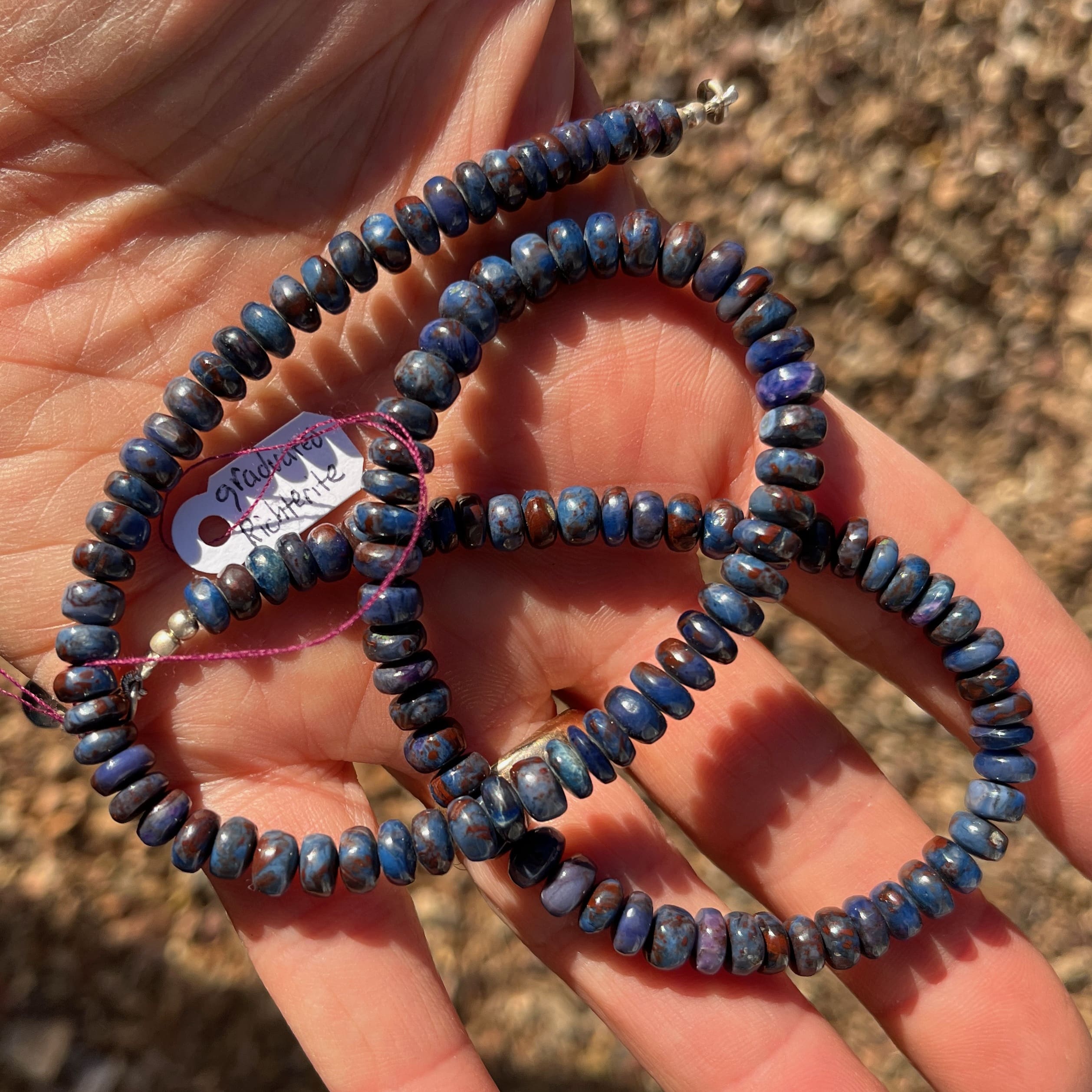 'Sugilite' Richterite graduated rondel bead necklace #16 healing crystal - Image 2